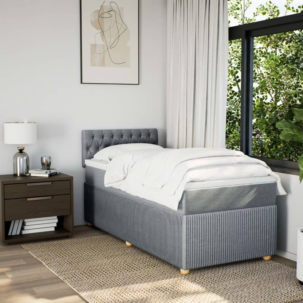 vidaXL Bett Boxspringbett mit Matratze Hellgrau günstig online kaufen