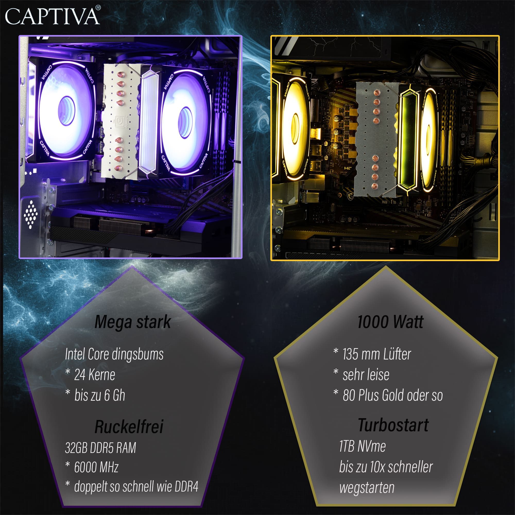 CAPTIVA Power Starter R77-994 Business-PC (AMD Ryzen 5 5600G, -, 16 GB RAM, 500 GB SSD, Luftkühlung) – Bild 5 von 5