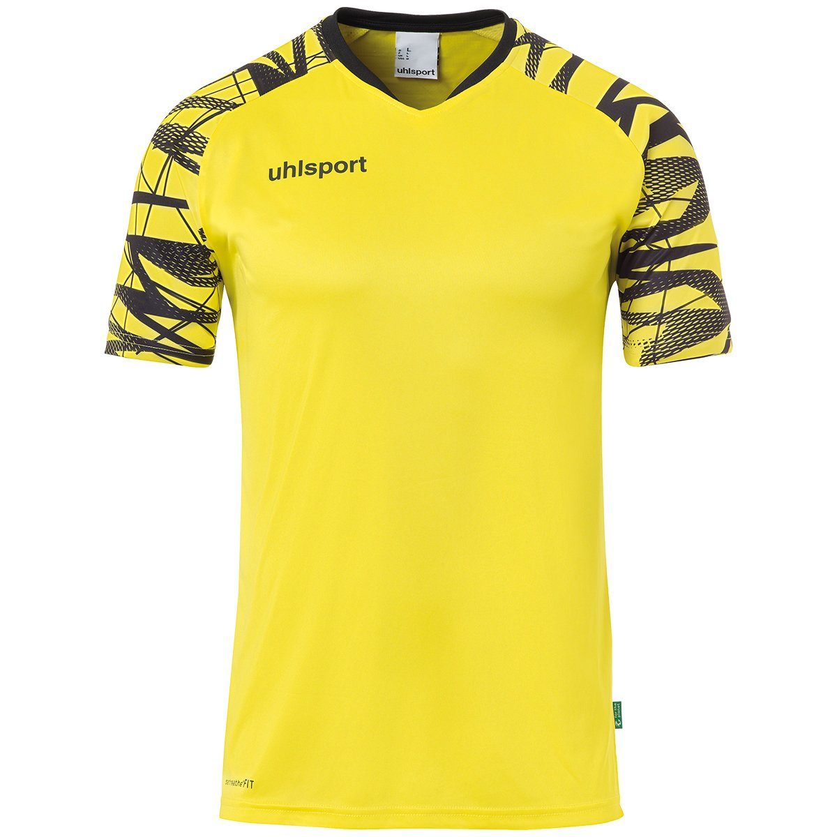 atmungsaktiv Trainings-T-Shirt GOAL uhlsport limonengelb/schwarz KURZARM TRIKOT uhlsport 25 Trainingsshirt