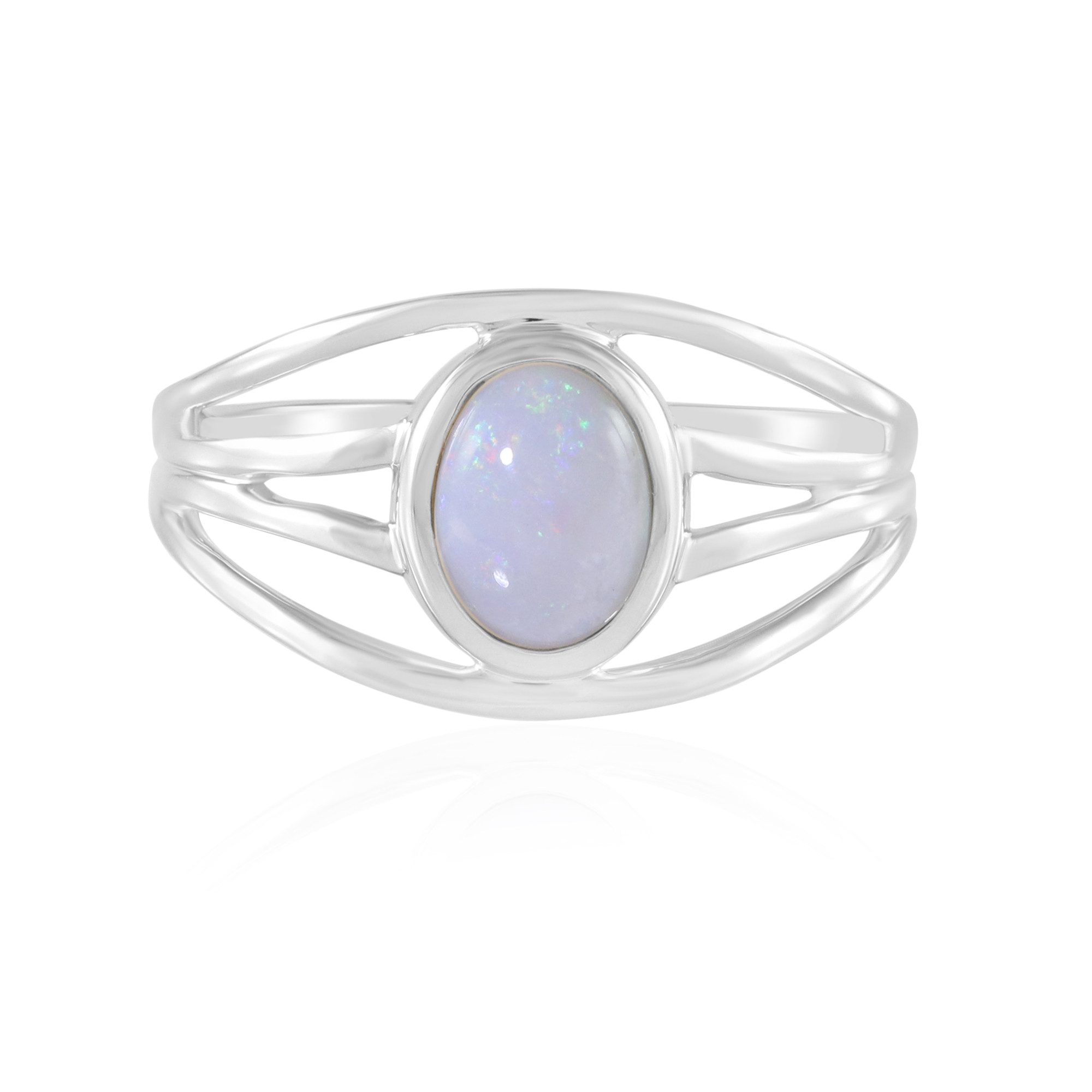 Cavill Solitärring Australischer Opal Silber Ring, 0,855 ct (1-tlg)