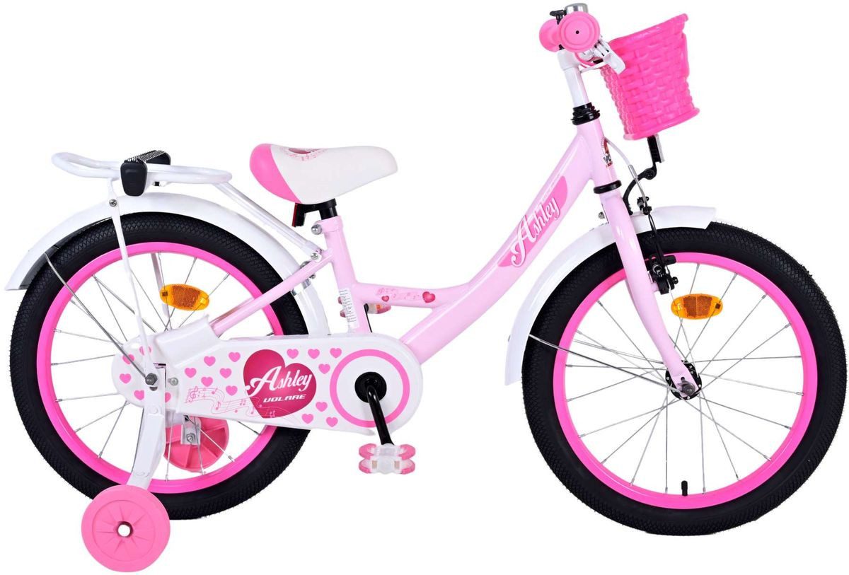 T&Y Trade Kinderfahrrad 18 Zoll Fahrrad Kinder Mädchen Fahrrad Mädchenfahrrad Rad Ashley 31832, 1 Gang, Rücktrittbremse, Gepäckträger, Stützräder, Korb, Seitenständer