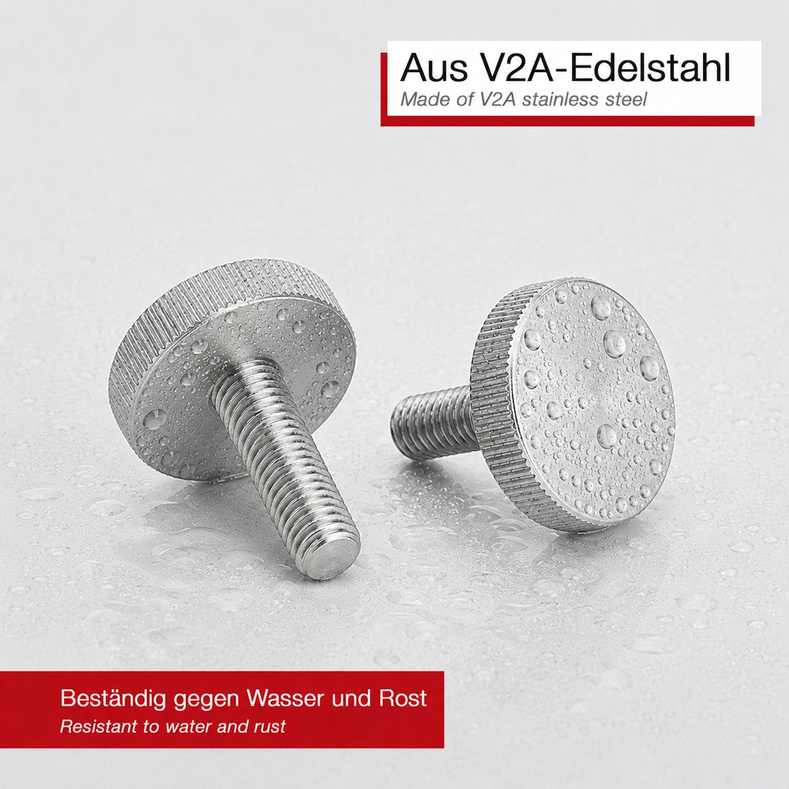 SO-TECH® Schraube Rändelschrauben M3-M10 DIN 635 Edelstahl V2A (SS304), (10 St), M6 x 30 mm, flache Ausführung ohne Schaft