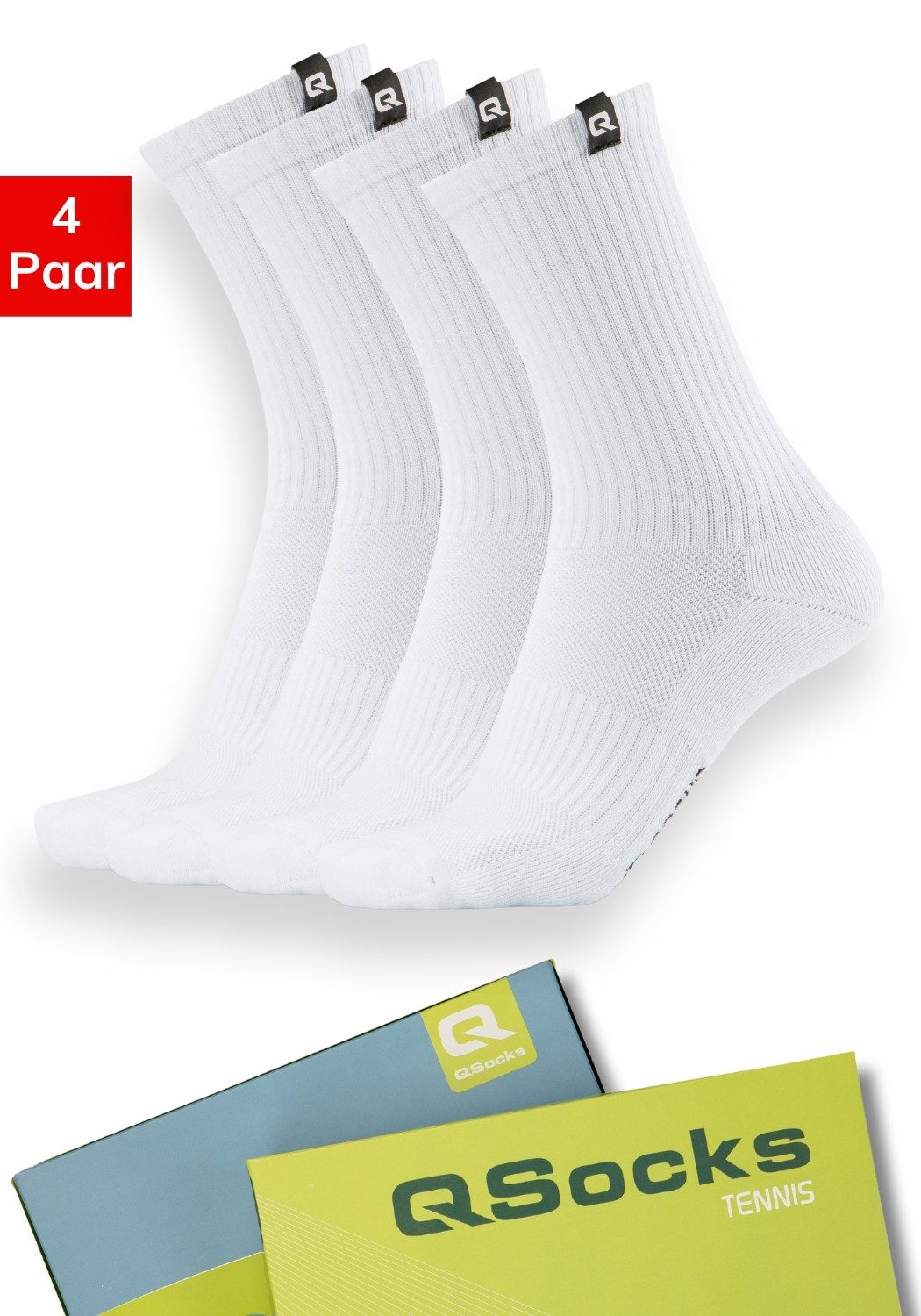 Socken Tennissocken Damen & Herren gepolstert 100% Baumwolle 35-46 /QSOCKS
