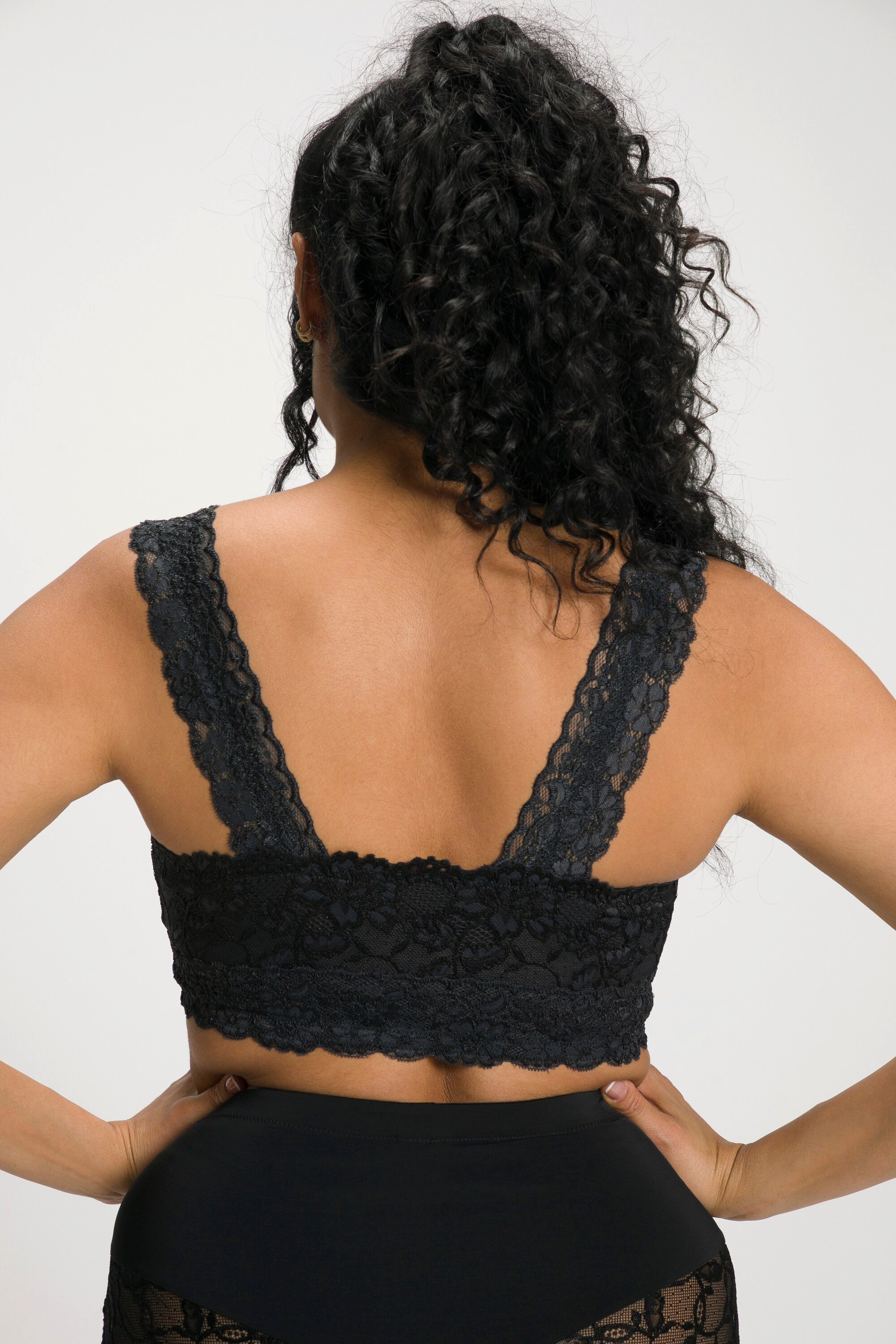 Ulla Popken Bustier Bralette Spitze Reißverschluss ohne Bügel