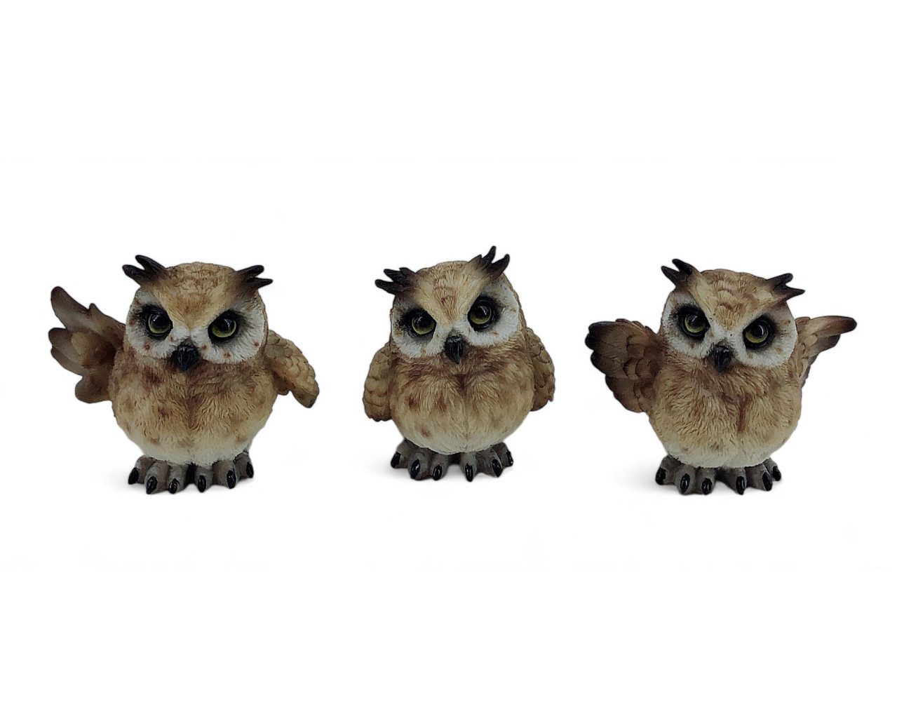 Figurendiscounter Gartenfigur Dekofigur Eule 8 x 10 x 5 cm braun 3-fach sor günstig online kaufen