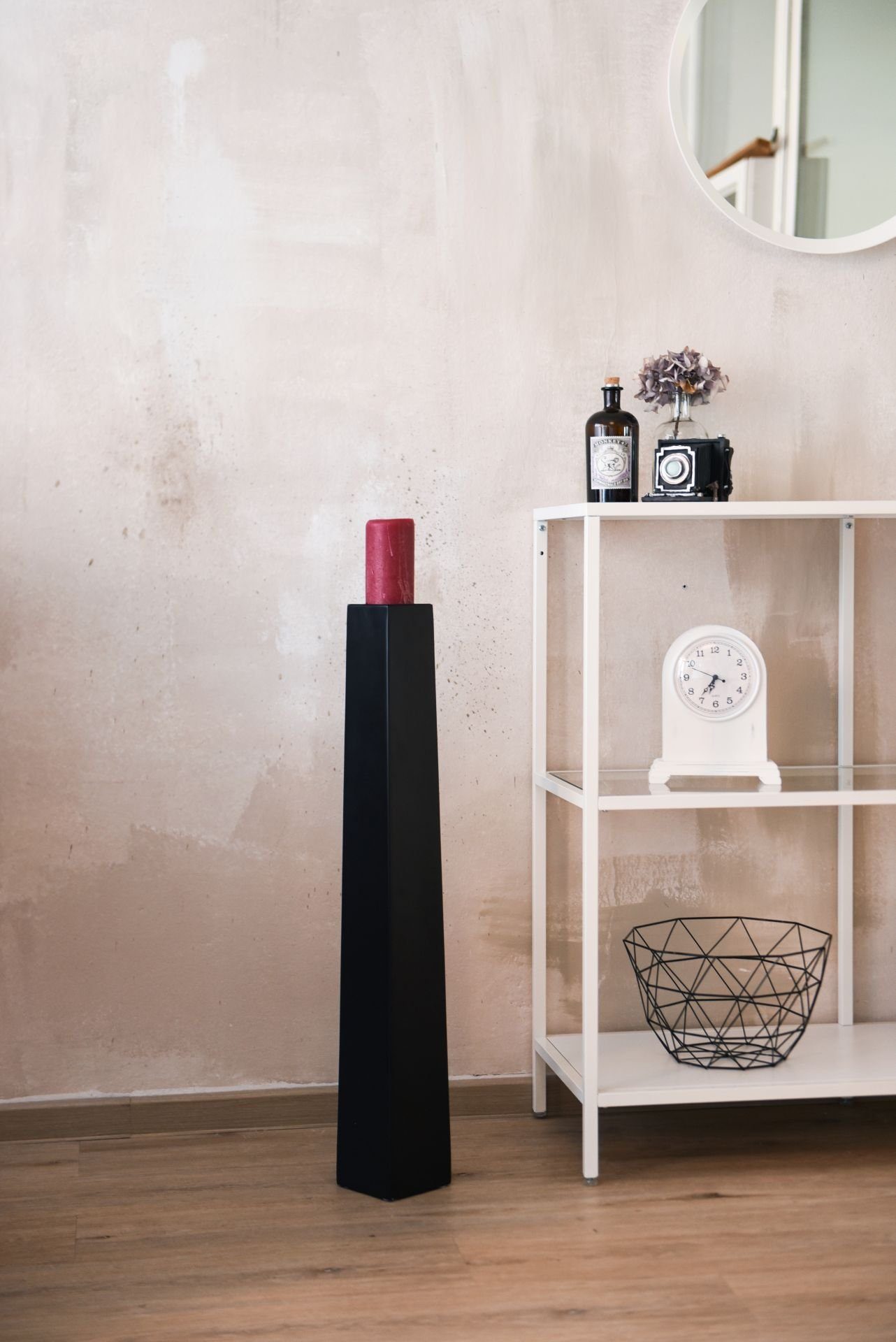 VIVANNO Bodenwindlicht Fiberglas OBELISK - Schwarz Matt, 11x11x80 cm günstig online kaufen