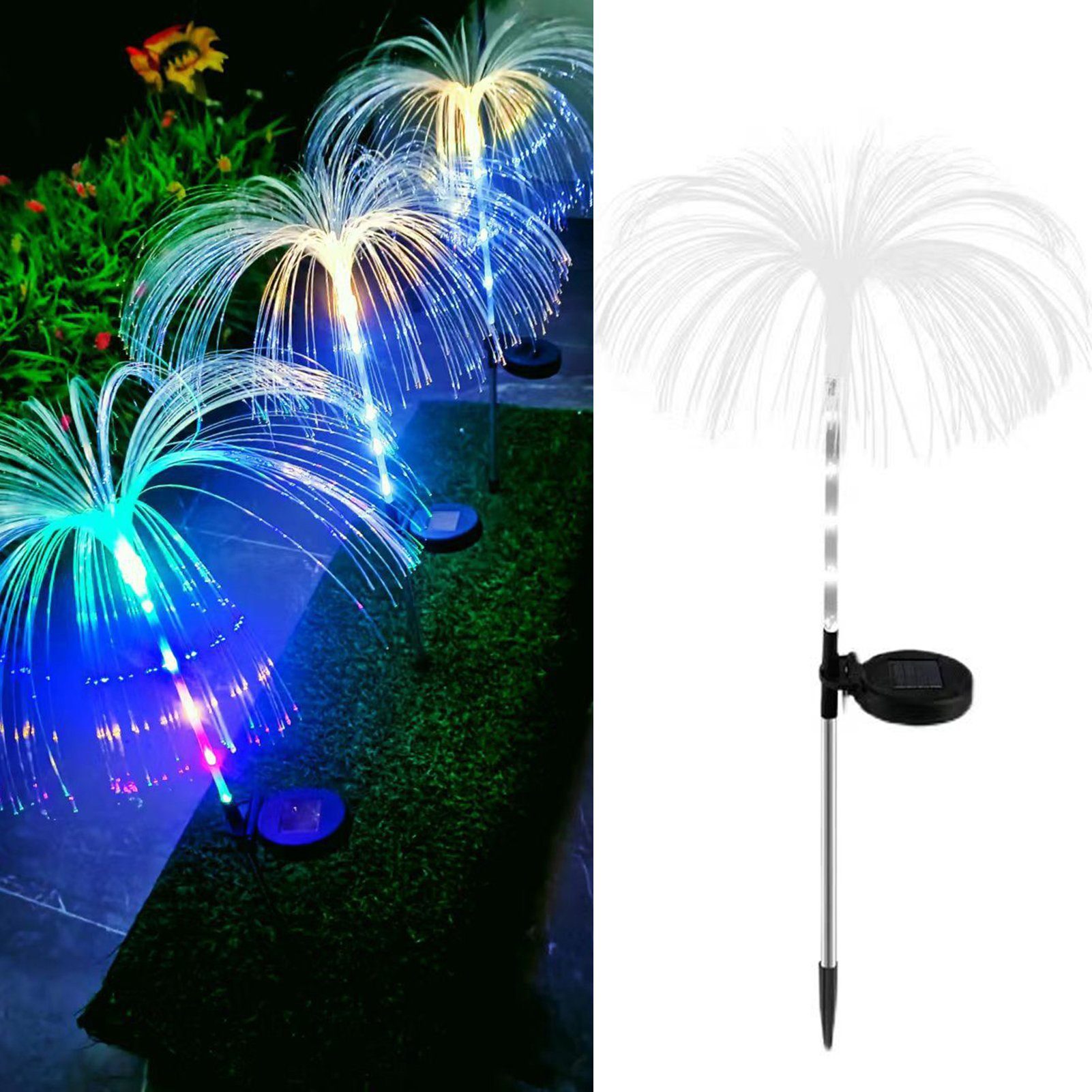 Rutaqian LED Solarleuchte Solarleuchten für Außen Garten, IP65 Wasserdicht Solarlampe für Gärten, LED wechselbar, Tageslichtweiß, Farbe Licht, warmes Licht Colorful Light