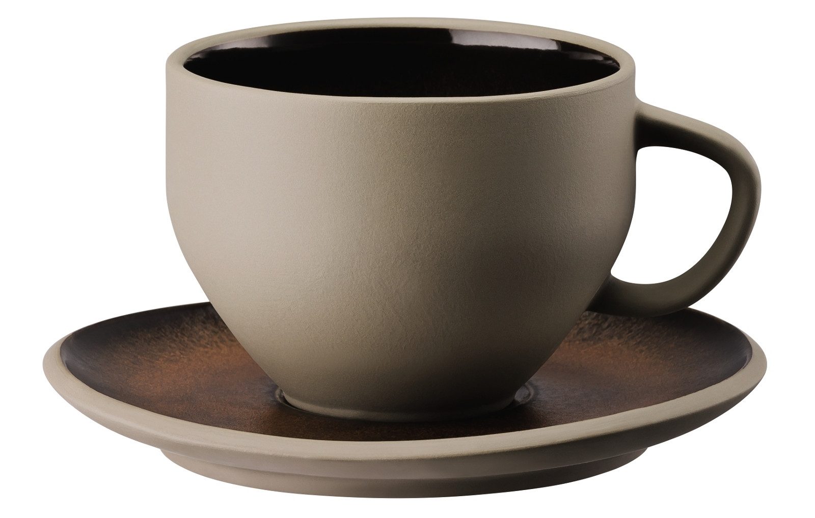 Rosenthal Tasse Junto Bronze Kombitasse mit Untertasse, Steinzeug