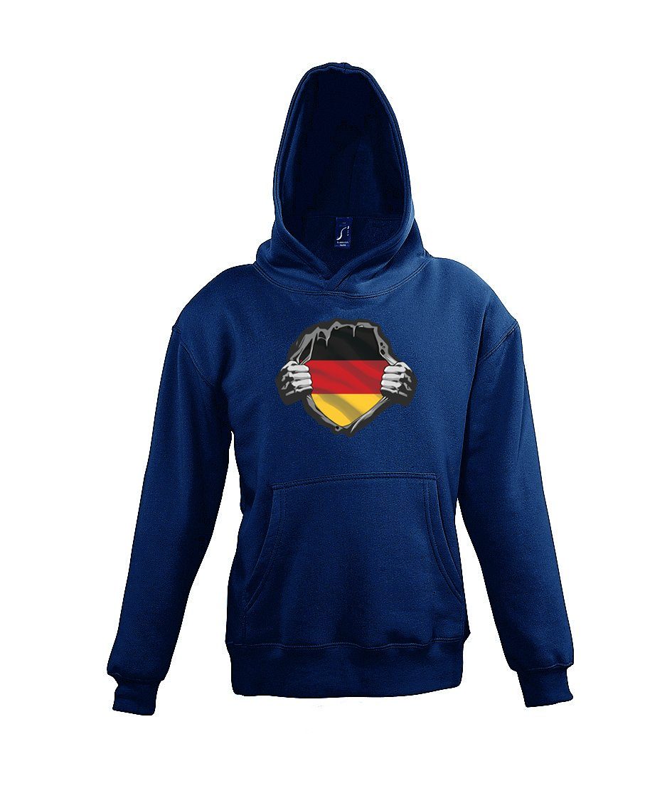 Youth Designz Kapuzenpullover Deutschland Herz Kinder Hoodie Mit lustigem Frontprint Navy