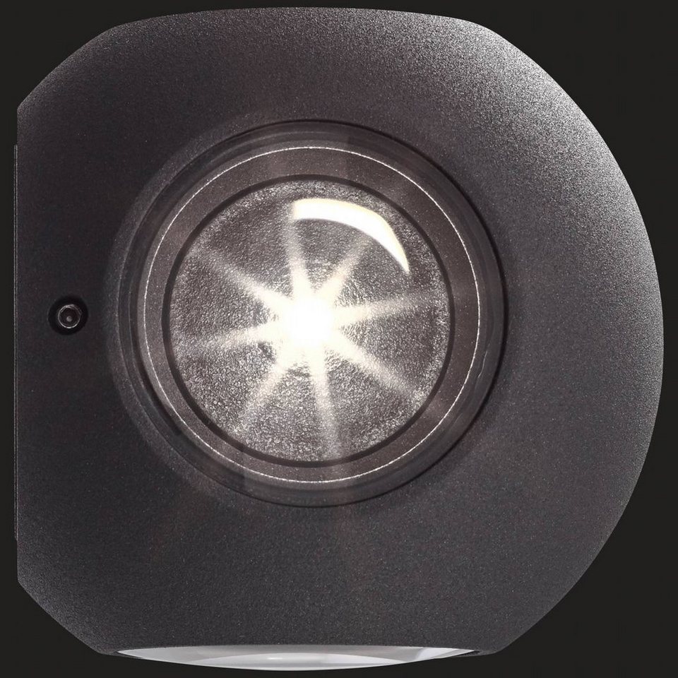 AEG LED Außen-Wandleuchte Gus, LED fest integriert, Warmweiß, Ø 10 cm, 4 x  3 W, 720 lm, IP54, Alu-Druckguss/Glas, anthrazit