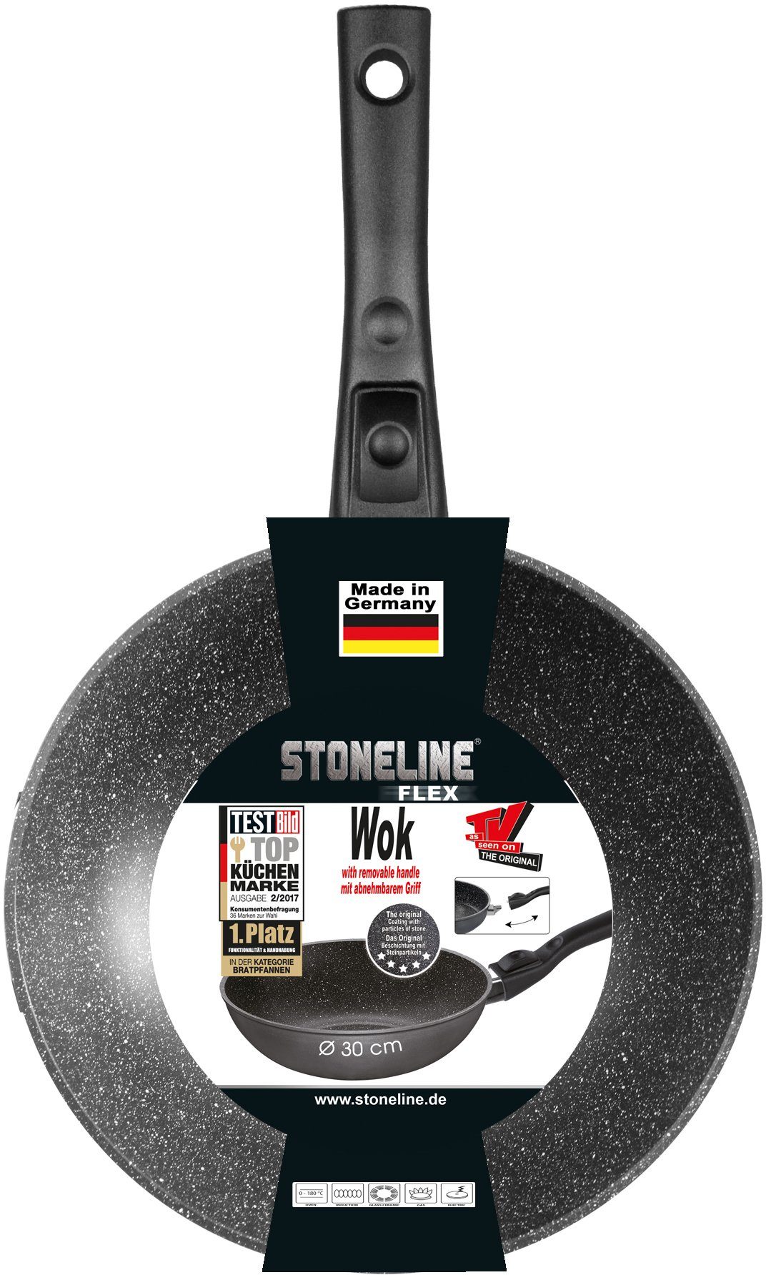 Ø 30 STONELINE Aluminium, cm Induktion, Wok,