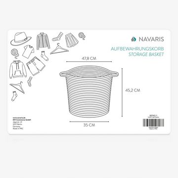Navaris Aufbewahrungsbox Flechtkorb aus Baumwolle - Korb zur Aufbewahrung Wäschekorb (1 St)