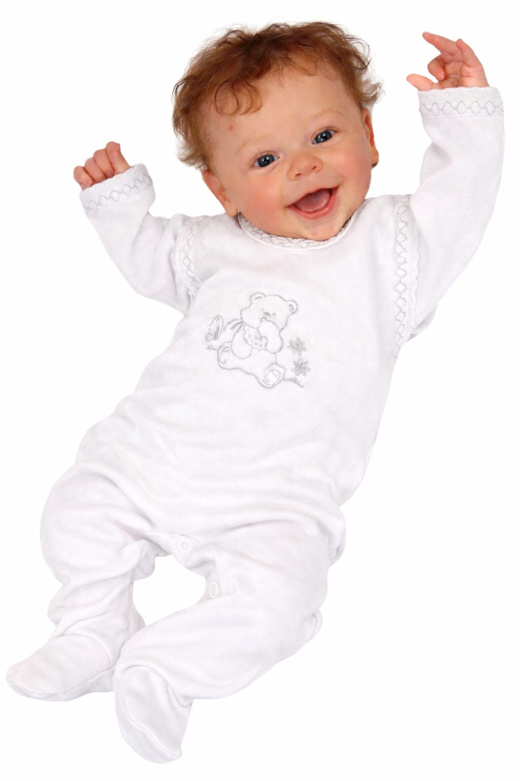La Bortini Strampler Baby Stramplerhose Hemdchen Set mit Stickerei leicht sommerlich aus reiner Baumwolle, sehr leicht, dünn, sommerlich, weich