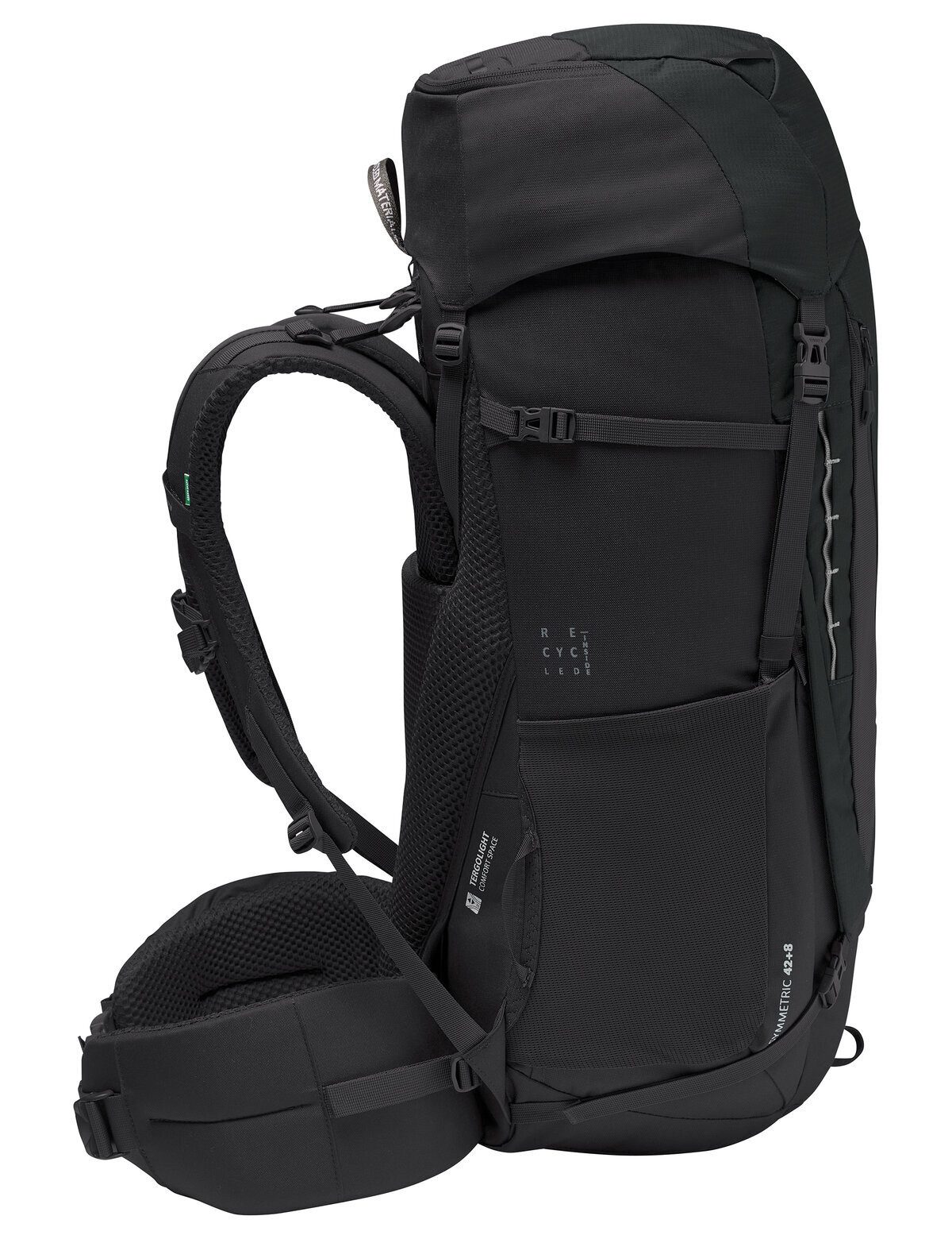 VAUDE Trekkingrucksack Asymmetric 42+8, für Hüttentouren, Alpintrekking und Pilgerreisen, 42+8 Liter