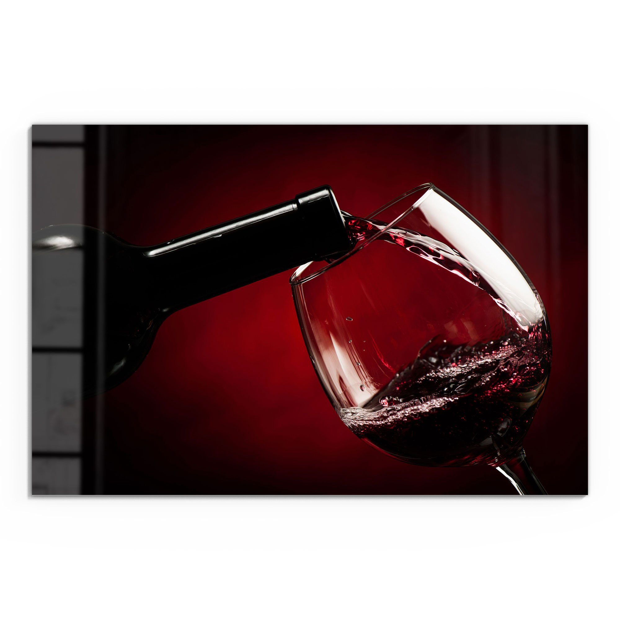 DEQORI Glasbild 'Rotwein wird eingeschenkt', 'Rotwein günstig online kaufen