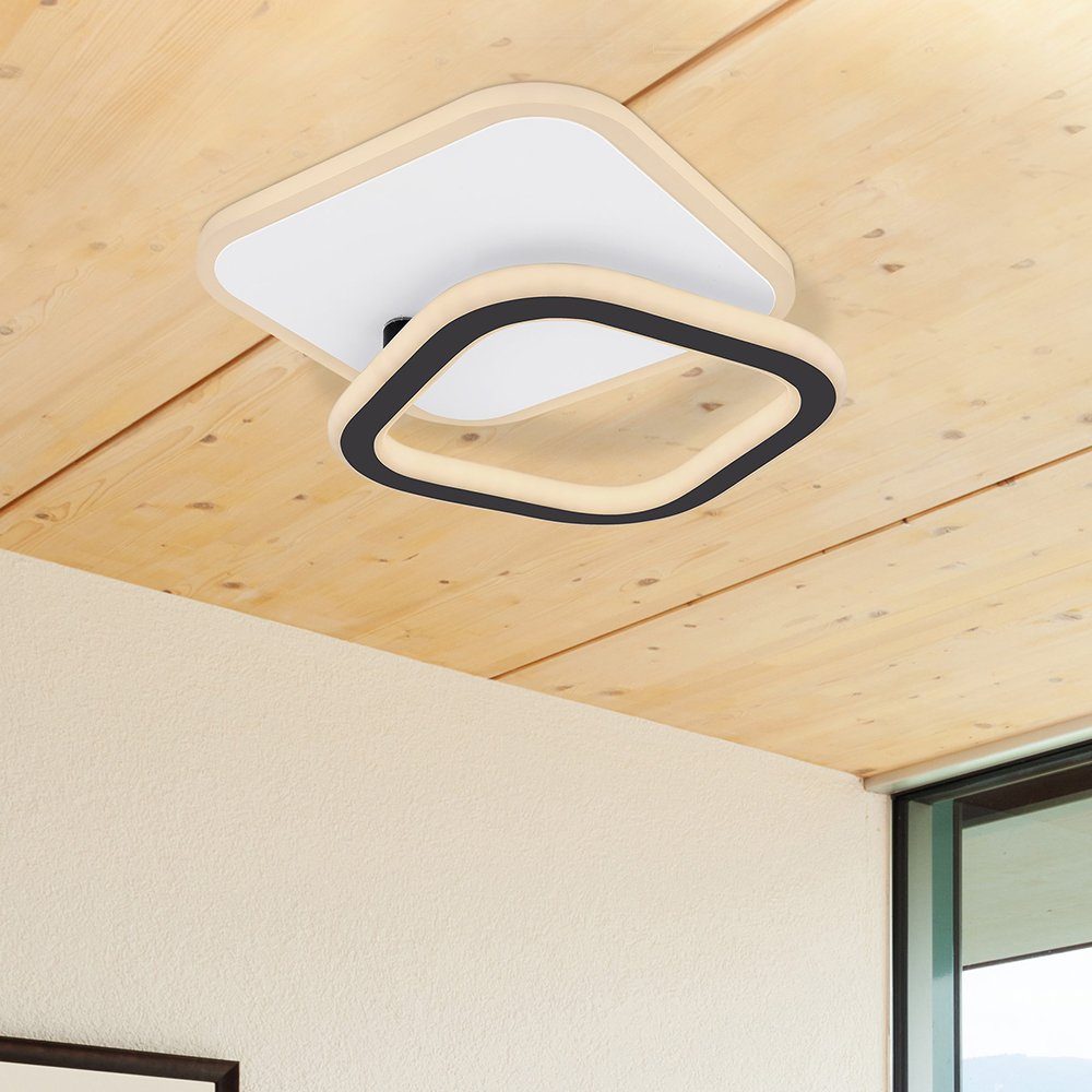 LED-Leuchtmittel weiß LED verstellbar Deckenleuchte, LxH verbaut, LED Wohnzimmerlampe fest 30W schwarz Deckenleuchte Warmweiß, etc-shop