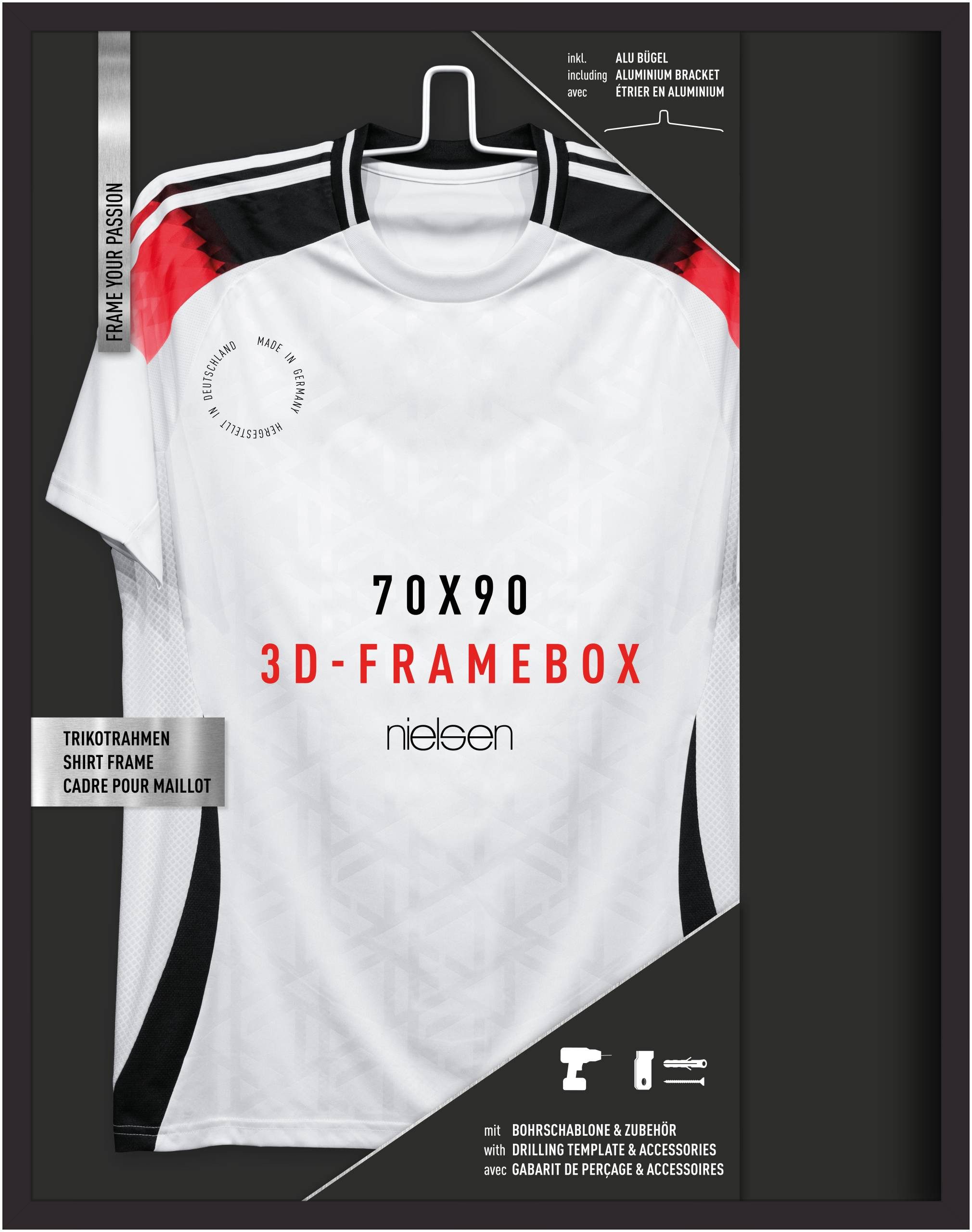 nielsen Bilderrahmen Aluminium Trikotrahmen mit Aluminiumbügel, (1 St)