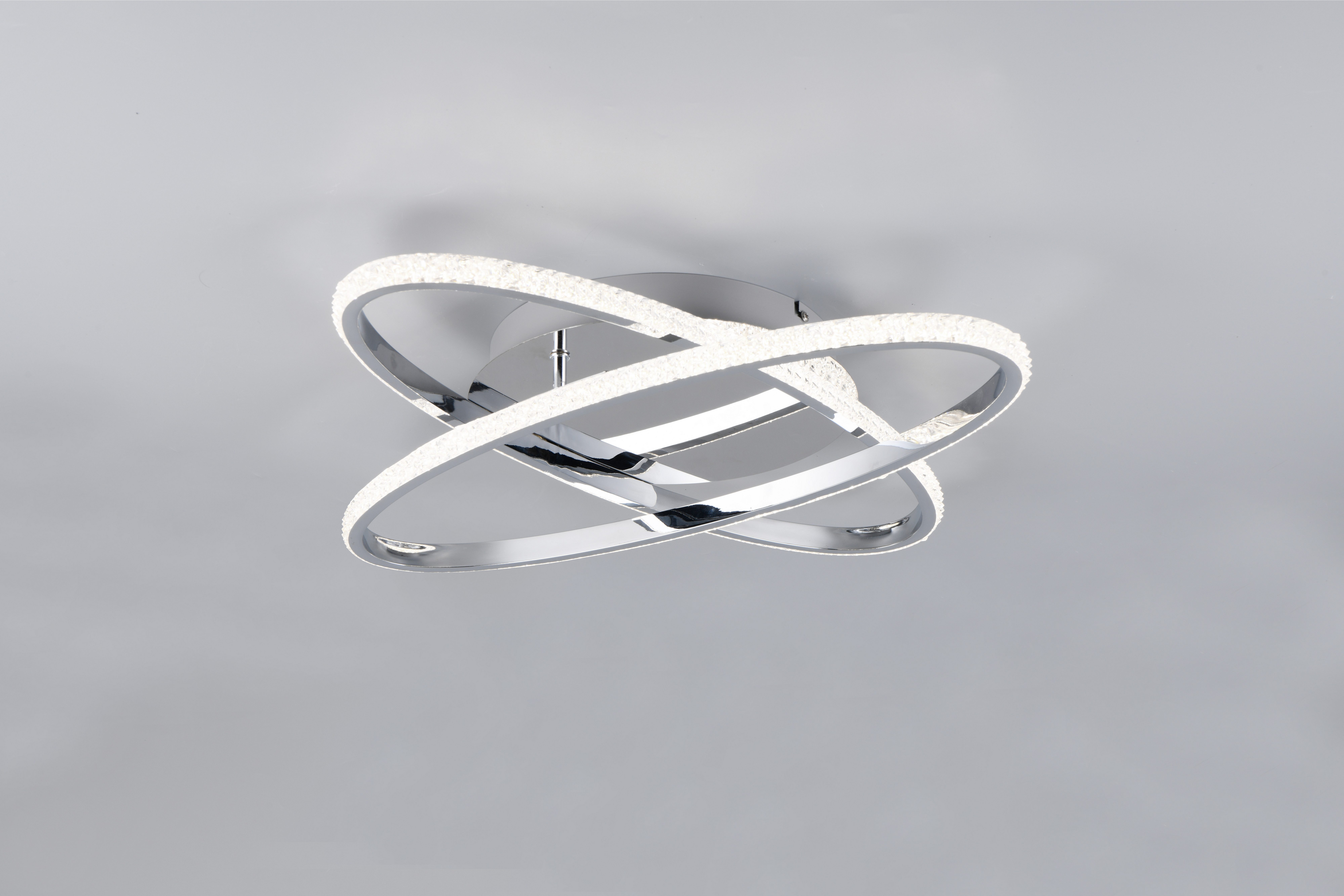 Reality Leuchten LED Deckenleuchte LANE, LED Deckenlampe Ringe, 27W 3500 Lumen 4000K kaltweiß 58x58 cm, Dimmfunktion, mehrere Helligkeitsstufen, LED fest integriert, Kaltweiß, dimmbar per Wandschalter, Ringe flexibel verstellbar