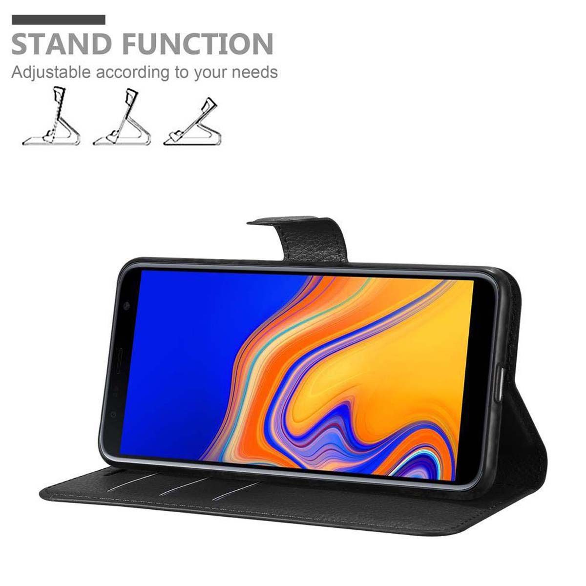 Cadorabo Handyhülle für Samsung Galaxy J6 PLUS Hülle Samsung Galaxy J6 PLUS, Hülle Schutzhülle mit Standfunktion, Kartenfach und Magnetverschluss