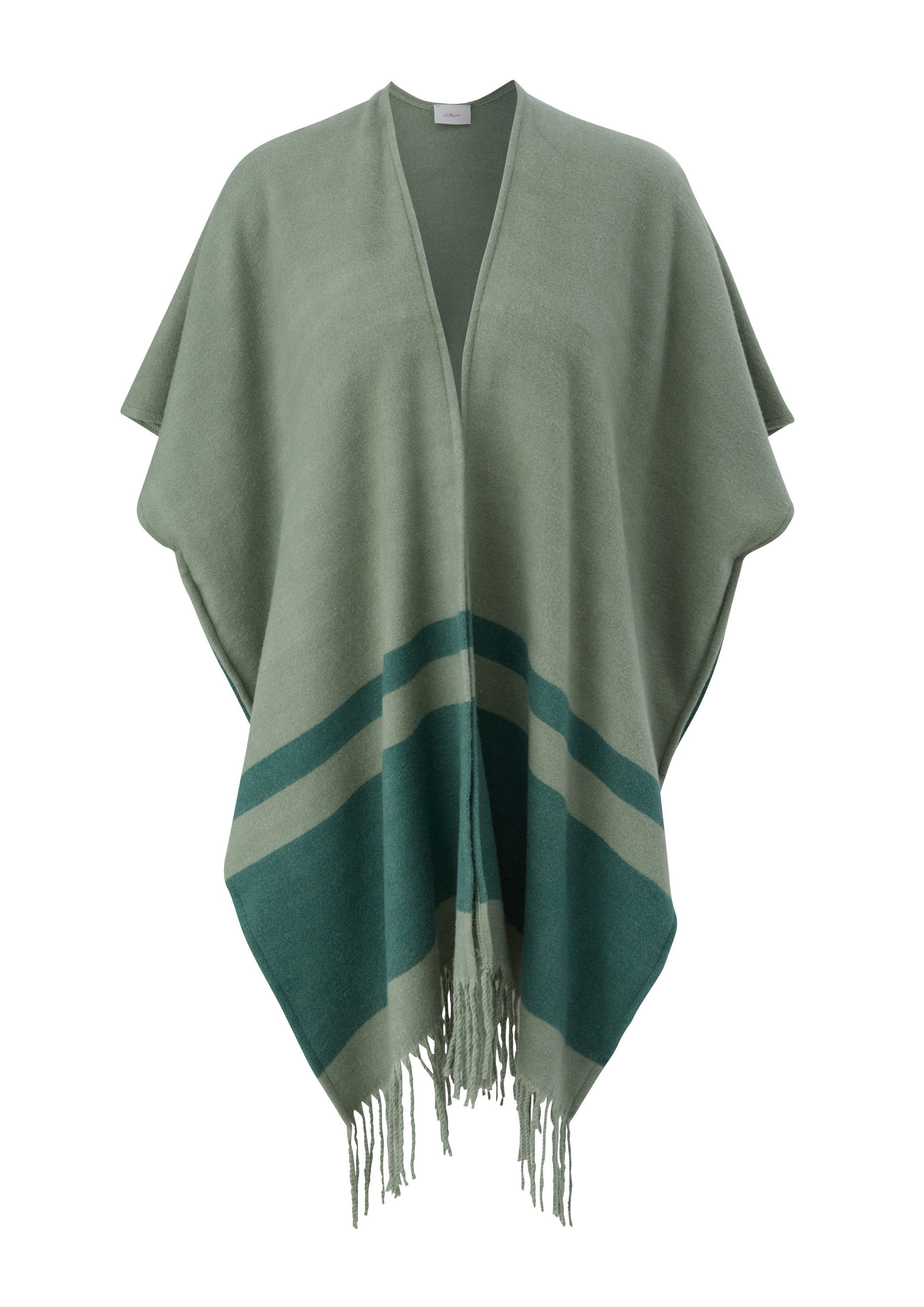 s.Oliver Poncho Indoor-Poncho Poncho mit Streifenmuster