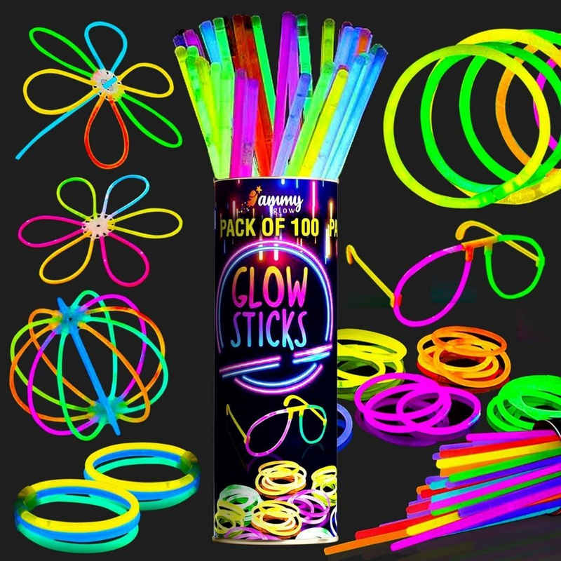 Montegoni Knicklicht 100 Stk. Knicklichter, Armreifen, Leuchtstäbe, Glowsticks, Party Leuchte Deko, Neon-Leuchtstäbe, Glowing Sticks