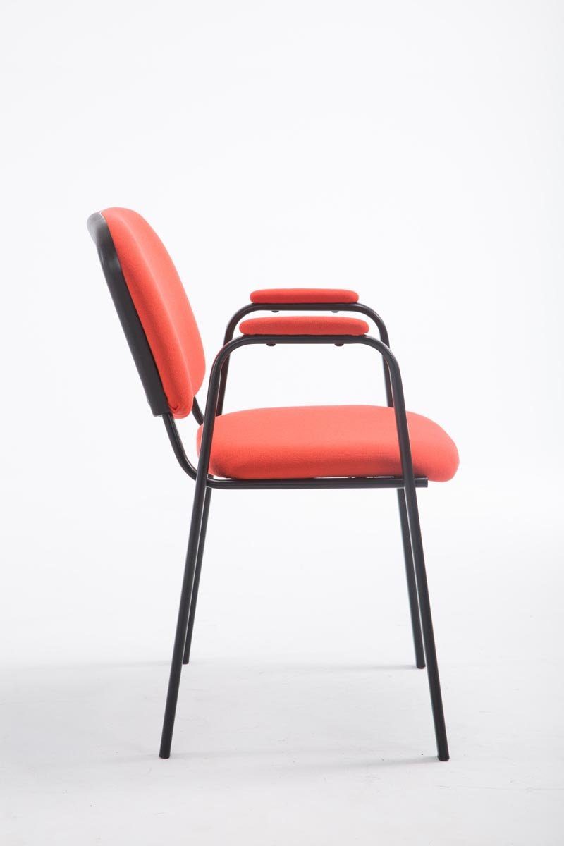 schwarz - Stoff Besucherstuhl Konferenzstuhl rot hochwertiger - Polsterung mit Warteraumstuhl Sitzfläche: Metall Gestell: - Messestuhl), TPFLiving Keen - (Besprechungsstuhl
