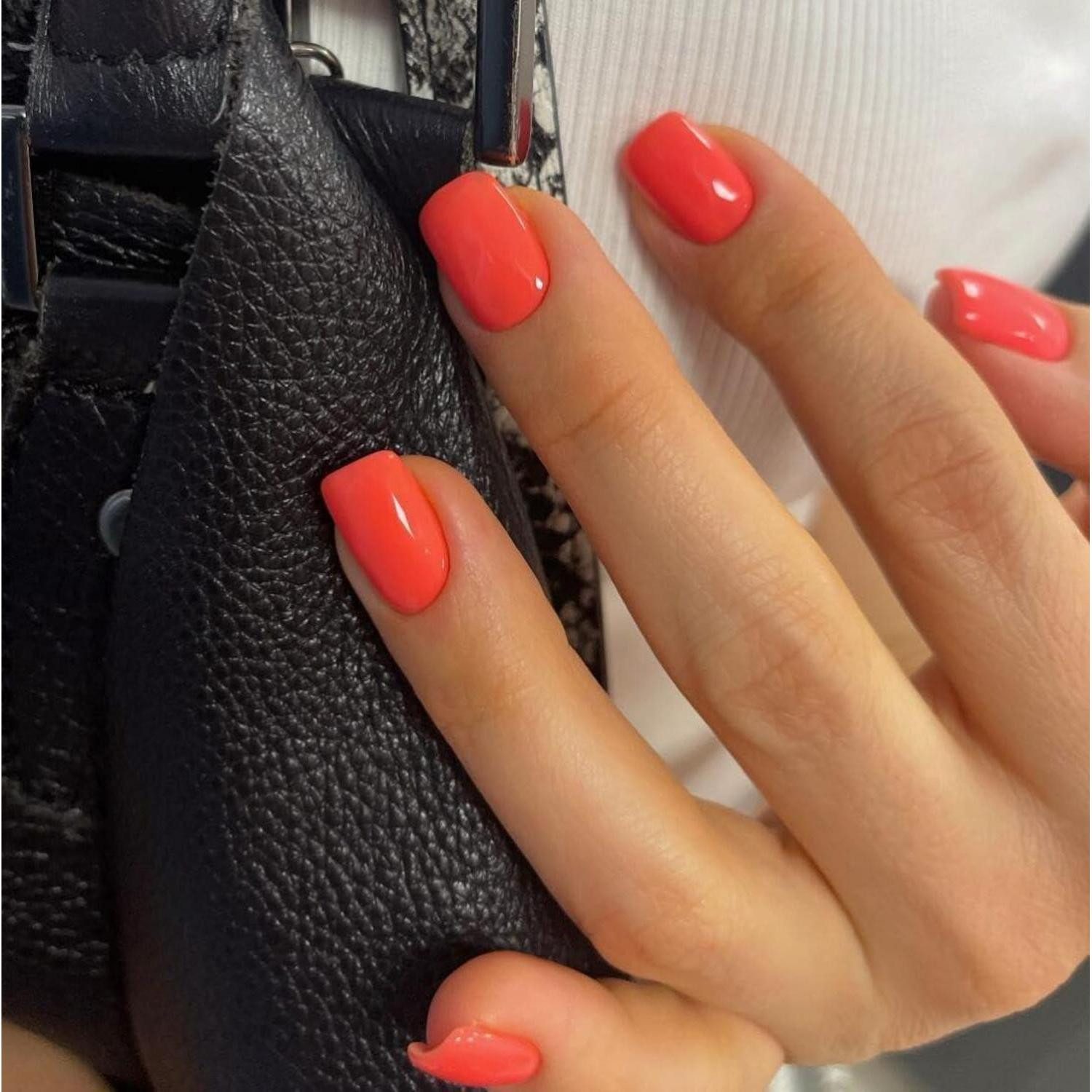 LuxusKollektion Kunstfingernägel Künstliche Nägel Press on Kurz Quadratisch Orange 24 Stück Koralle