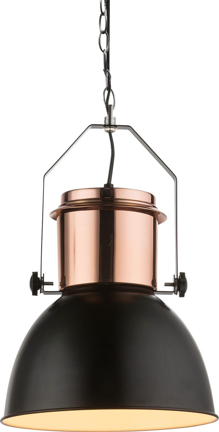 GLOBO LIGHTING Hängeleuchte KUTUM, ohne Leuchtmittel, Hängelampe/Pendelleuchte/schwarz/kupferfarben/Höhe kürzbar