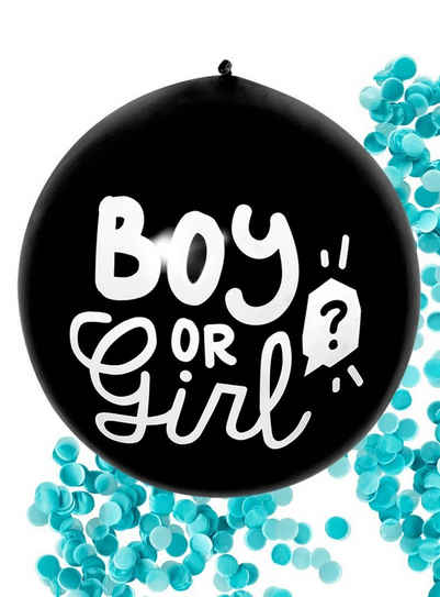 Boland Luftballon Gender Babyparty Boy or Girl Konfettiballon rosa, Essentielle Deko für Deine Gender Reveal Party