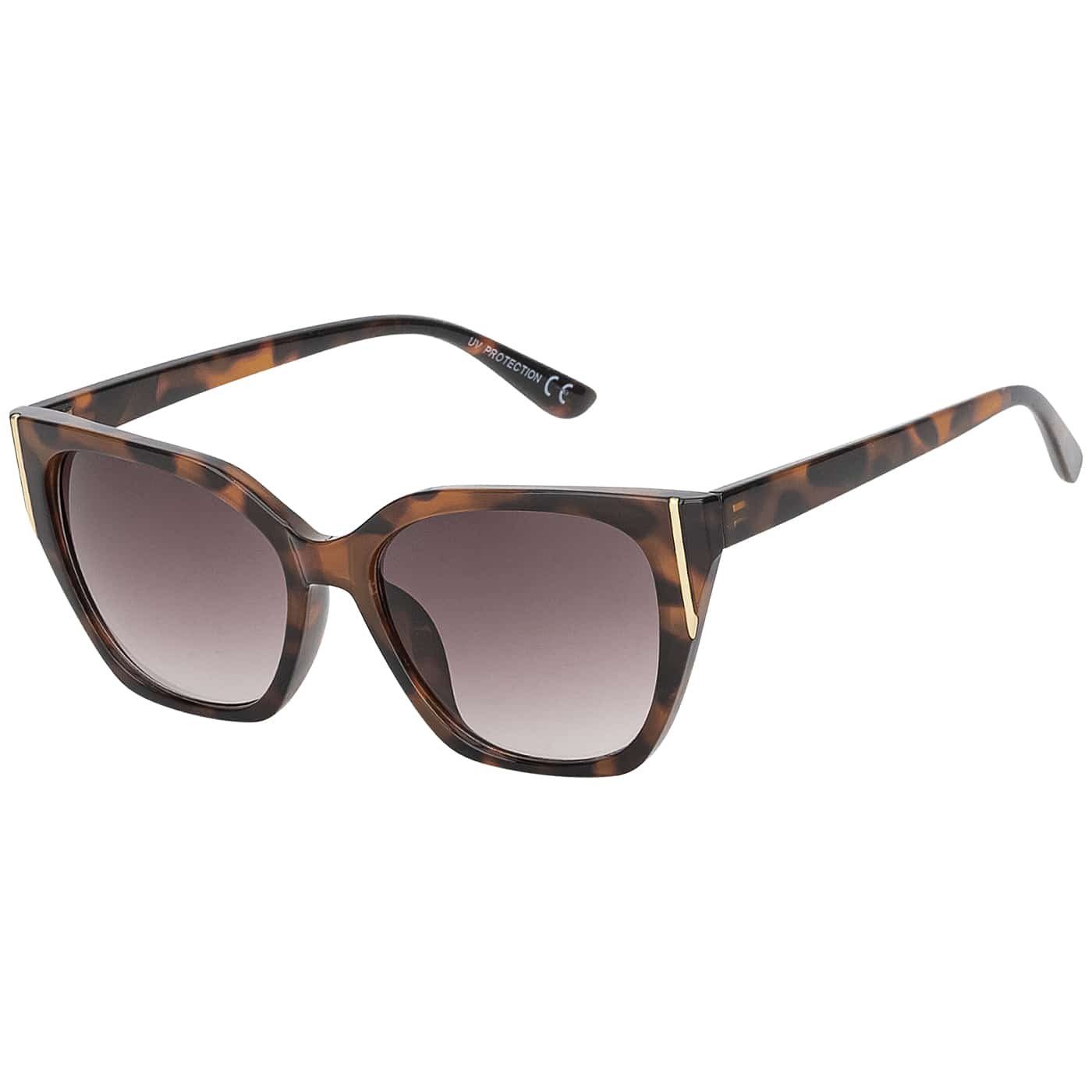 Retrosonnenbrille und Linsen BEZLIT Damen Sonnenbrille (1-St) Designer Violetten Braun Lila, mit Leopard Eyewear Rundglas