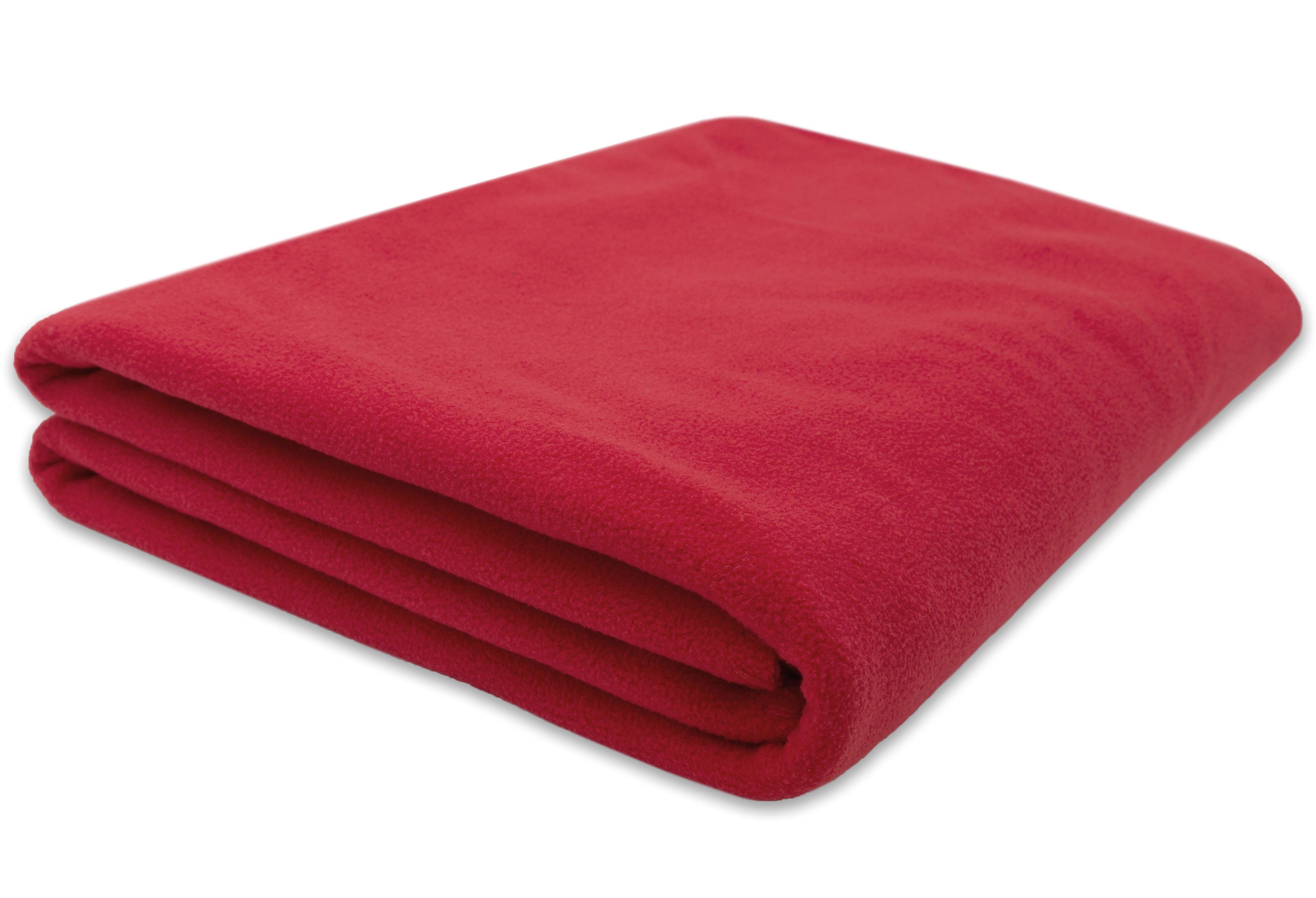 Wohndecke, ZOLLNER, waschbar bis 95 °C, 130 x 170 cm, 100% Polyester, waschbar bis 95 °C bordeaux