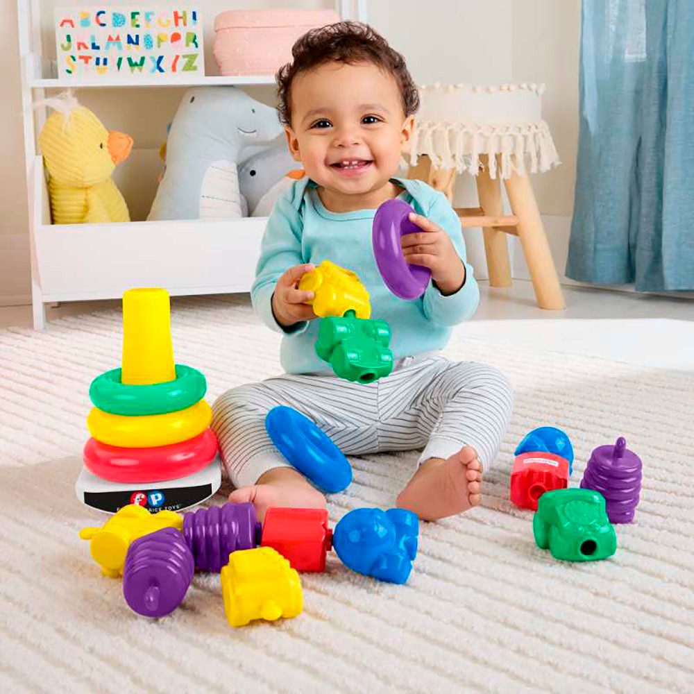 Fisher-Price® Steckspielzeug Farbring-Pyramide und Perlen zum Zusammenstecken