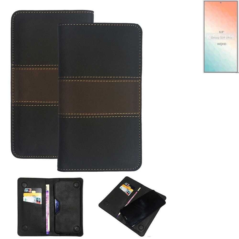 K-S-Trade Handyhülle für Samsung Galaxy S24 Ultra, Hülle Handyhülle  Schutzhülle Walletcase Bookstyle Tasche Schutz