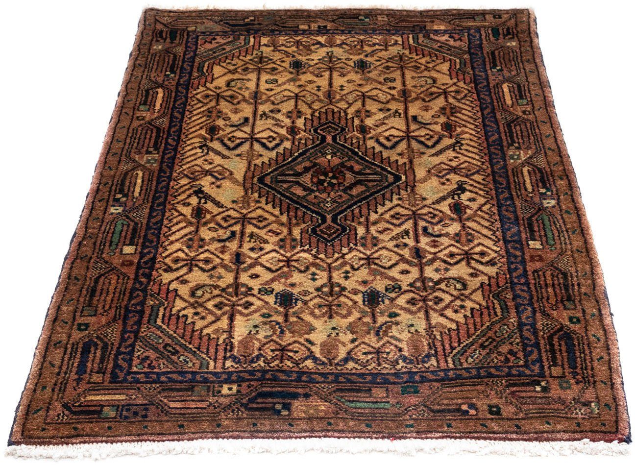 Wollteppich Hosseinabad Medaillon Beige 134 x 81 cm, morgenland, rechteckig, Höhe: 10 mm, Handgeknüpft