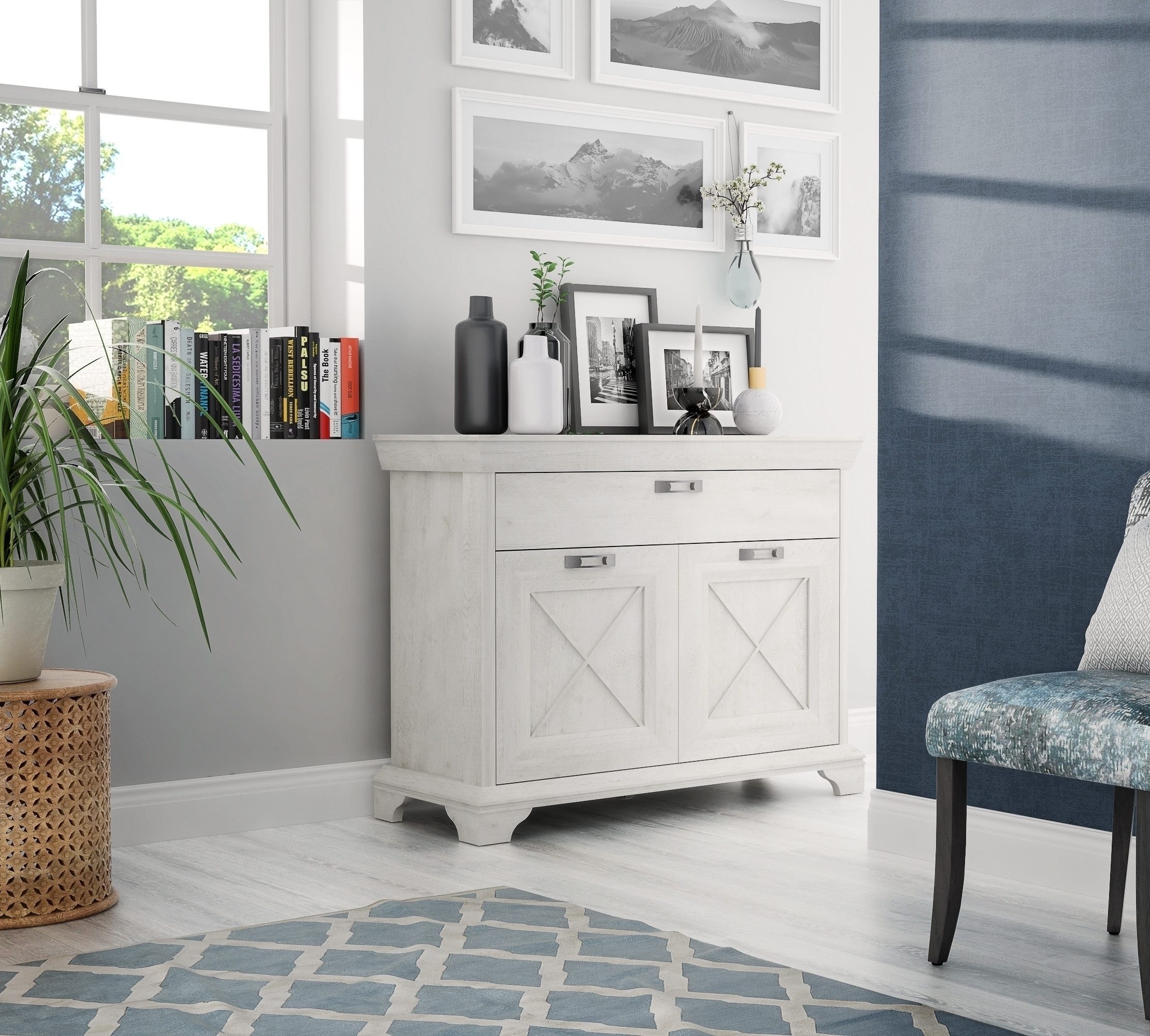 freiraum Kommode Kashmir, in weiß,beige - 123,3x95,9x48,2cm (BxHxT)