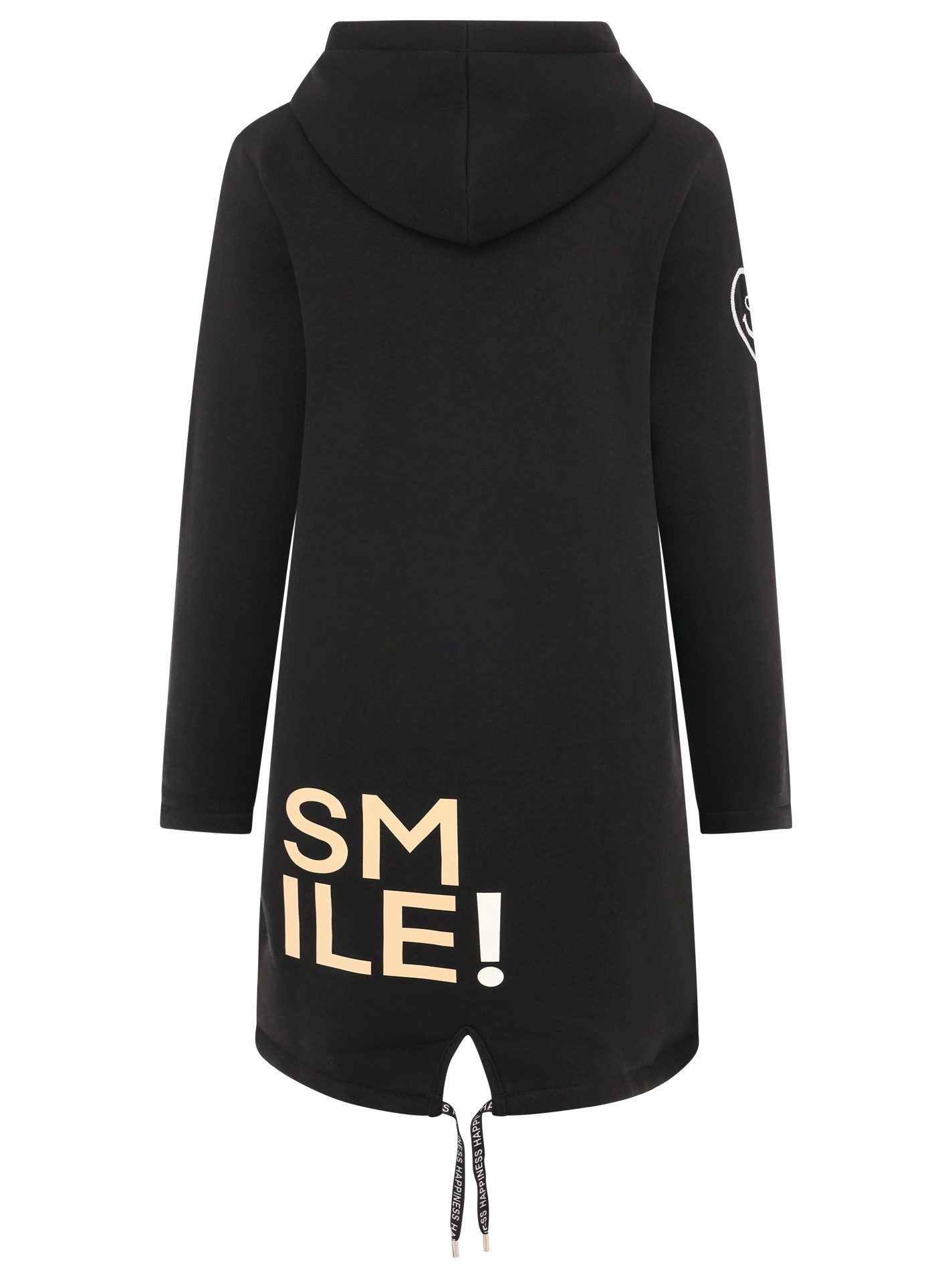 Zwillingsherz Jerseymantel "Alissa" mit Kapuze und SMILE Print