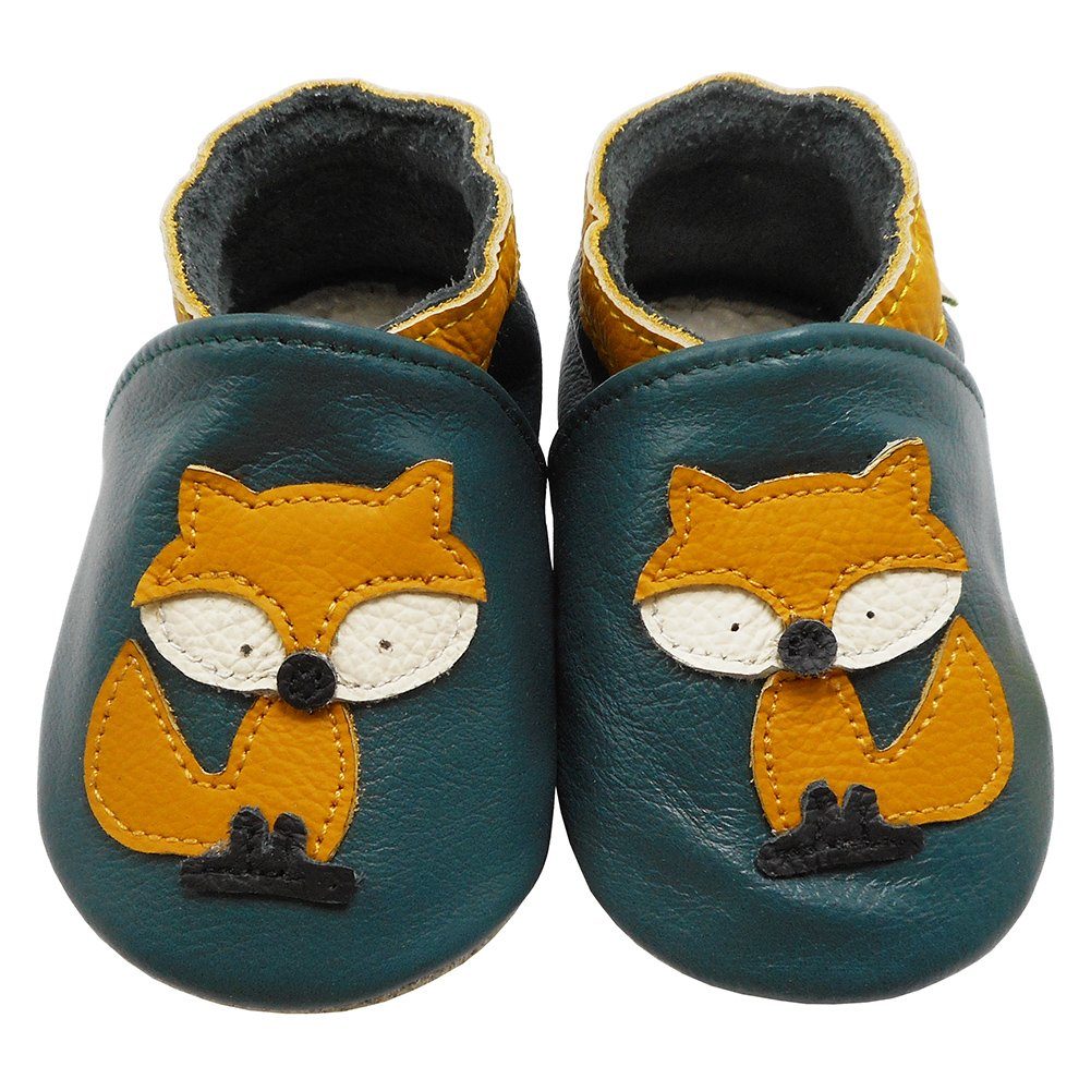 Yalion Yalion Leder Baby-Lauflernschuhe, weich, rutschfest, handgefertigt Krabbelschuh Baby Schuh aus echtem Leder,Barfußgefühl & rutschfester Sohle