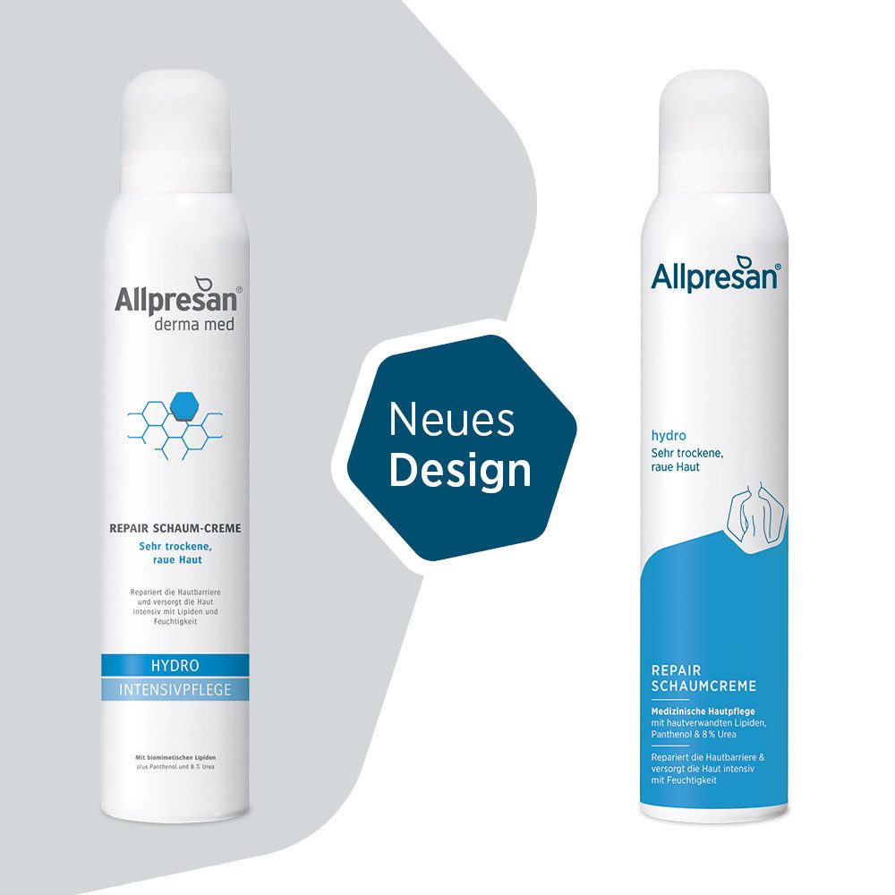 Allpresan Hautcreme Allpresan hydro Repair Schaum-Creme Körper 200ml Reparierende, 1-tlg., medizinische Pflege f. sensible, empfindliche, trockene, gereizte Haut