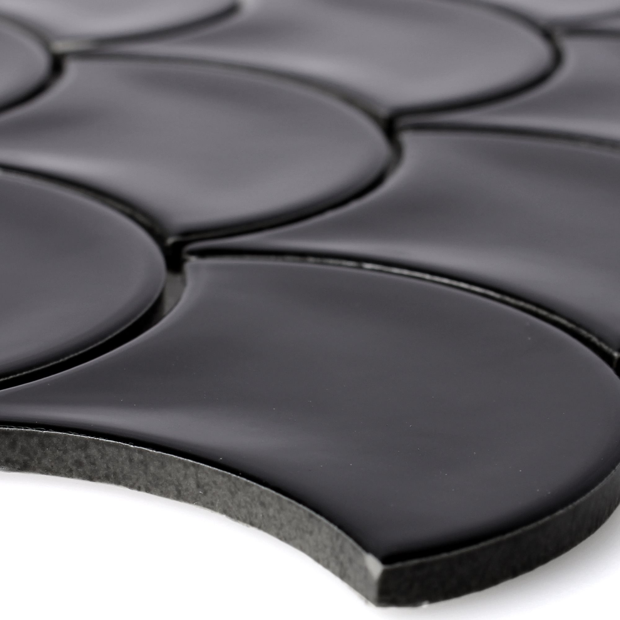 Mosafil Mosaikfliesen Keramik Mosaikfliesen Madison, Keramik 27.300x25.600, schwarz, Verlegefertig auf ein Netz geklebt - Frostsicher - Wasserfest