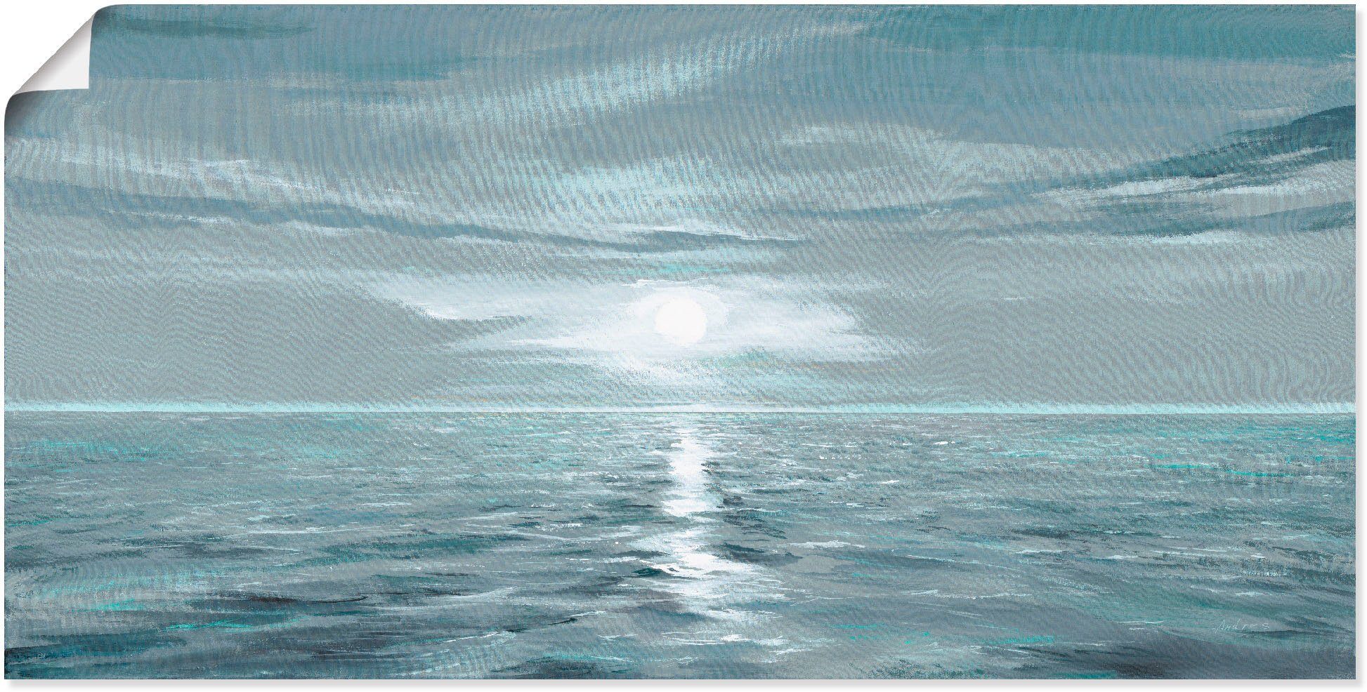 Wandaufkleber in Leinwandbild, Meer, Größen versch. oder Alubild, Artland Gewässer als Wandbild (1 Poster Eisblaues St),