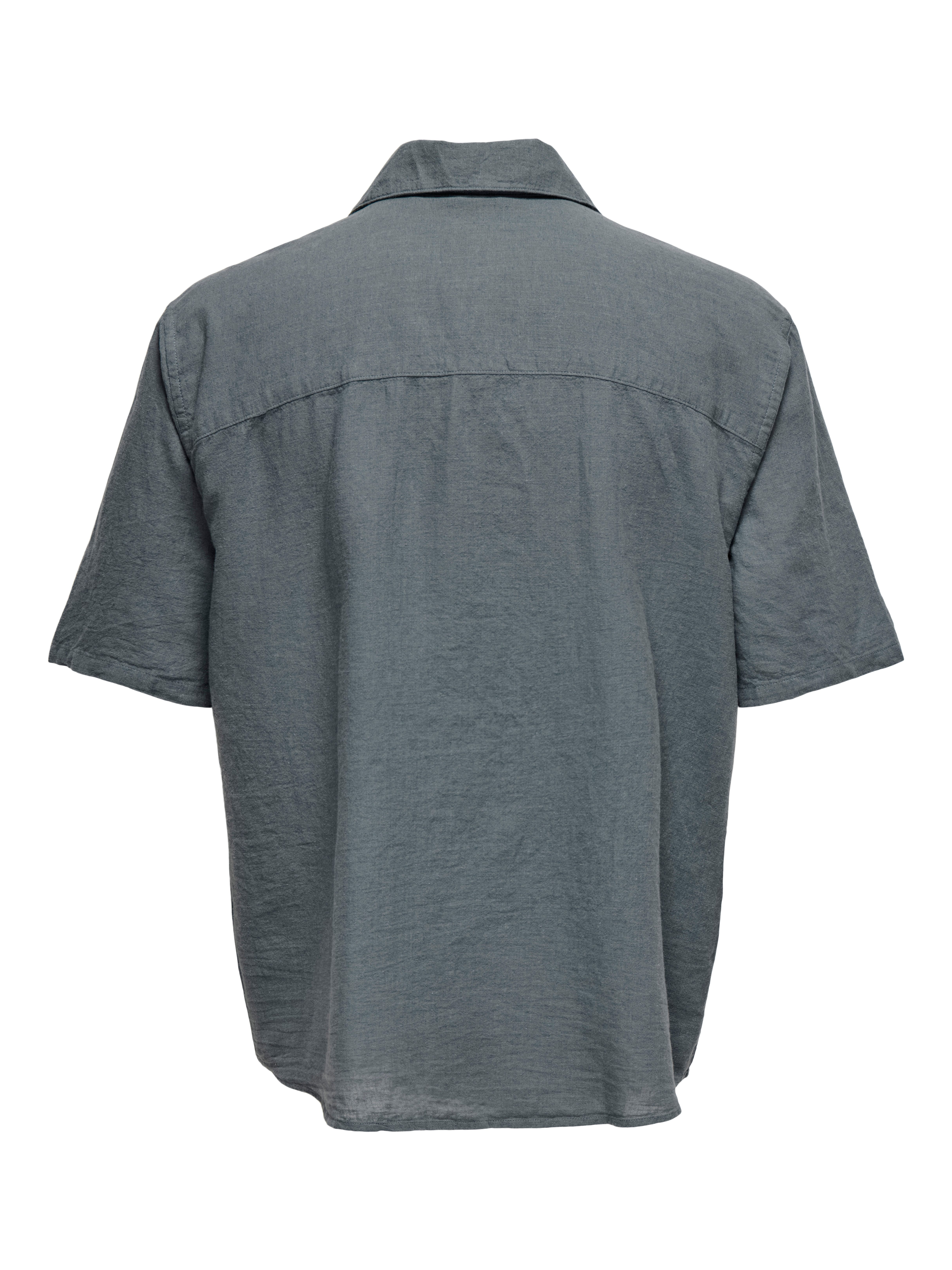 ONLY & SONS Kurzarmhemd ONSCAIDEN LIFE RELAX SS RESORT 1PKT SHIR Baumwolle mit Leinen, locker geschnitten – Bild 2 von 5