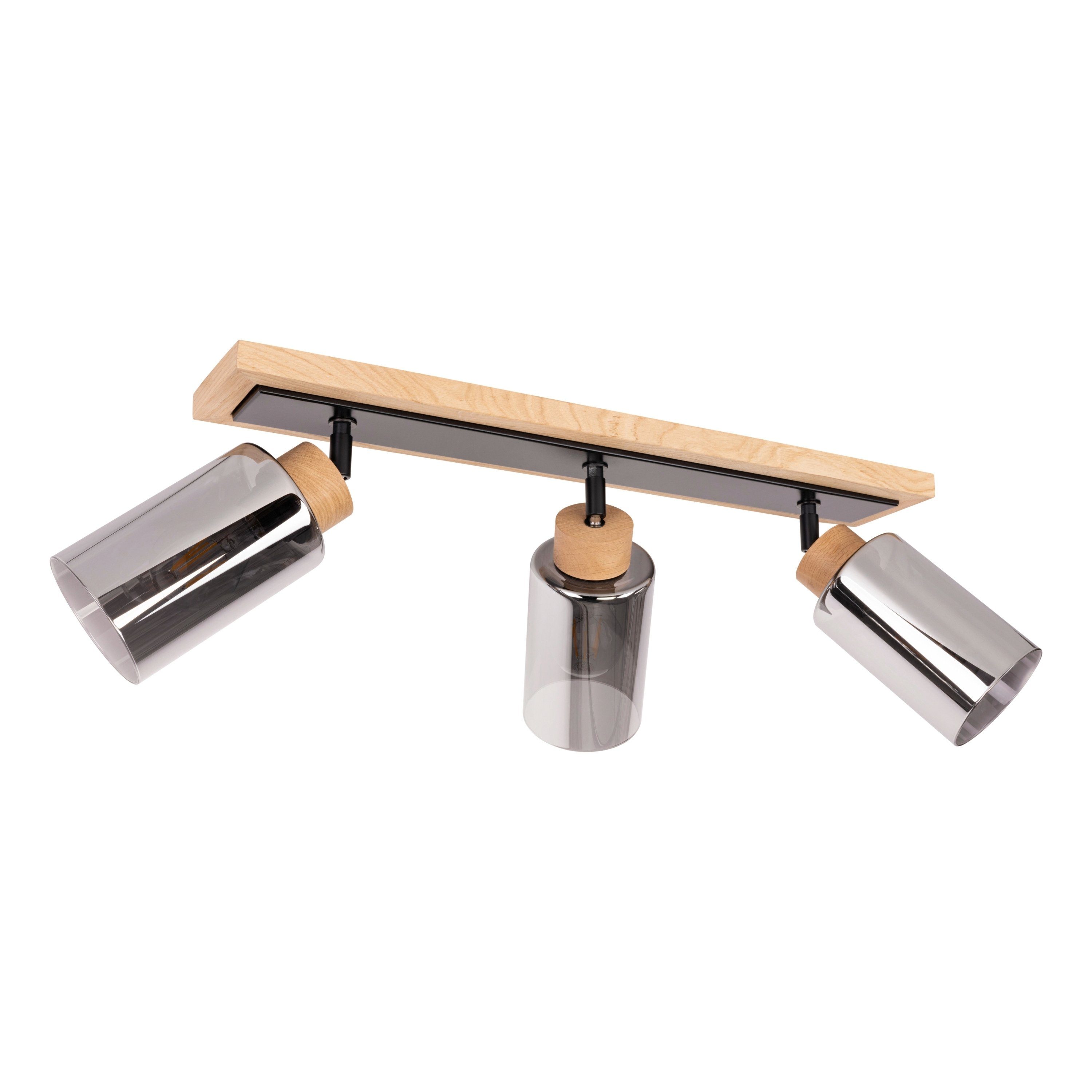 SPOT Light Deckenstrahler BOSCO, Braun, Schwarz, Breite 59 cm, 3-flammig, ohne Leuchtmittel, Deckenlampe