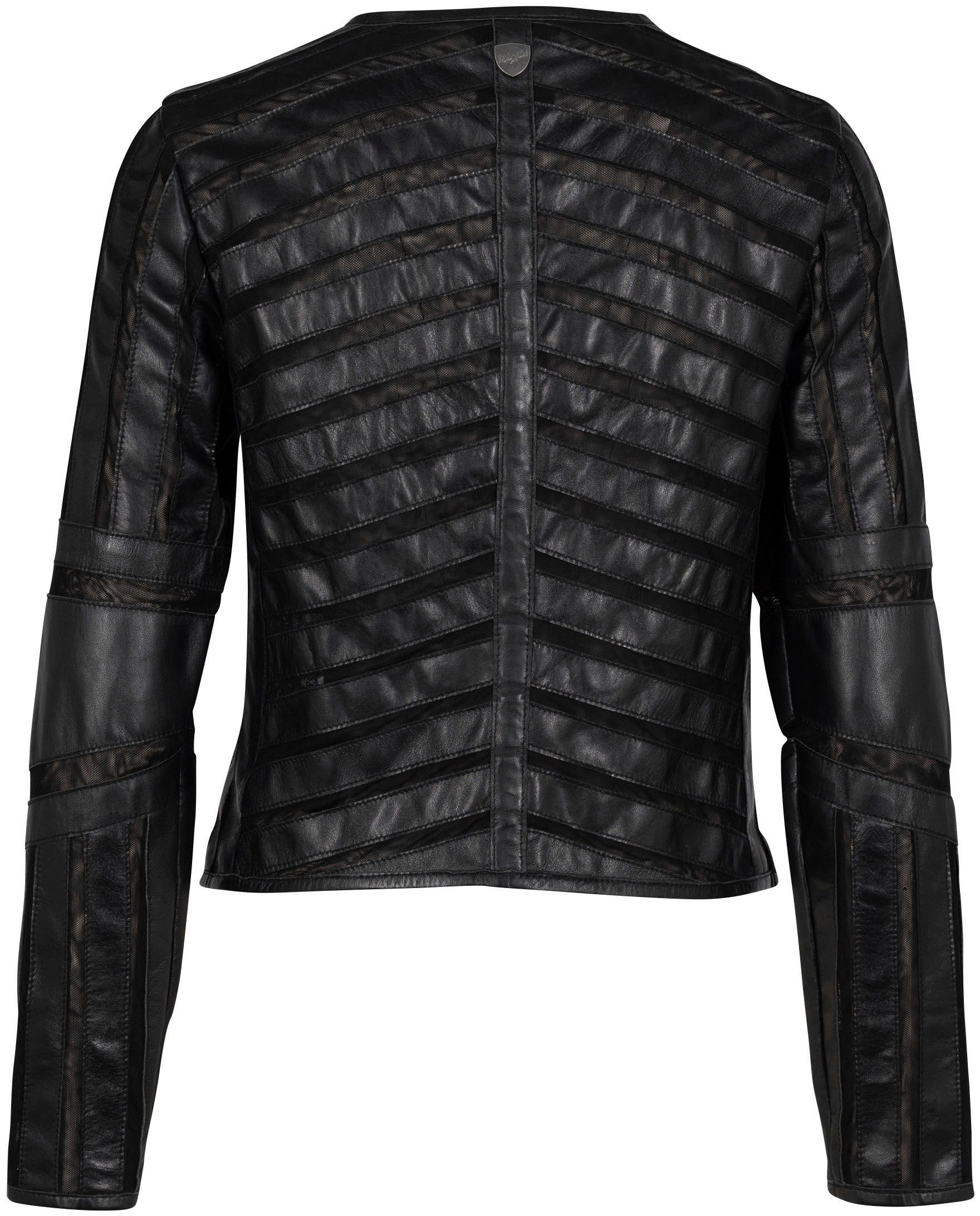 Mauritius Lederjacke MWSuri im Materialmix mit Mesh-Einsätzen günstig online kaufen