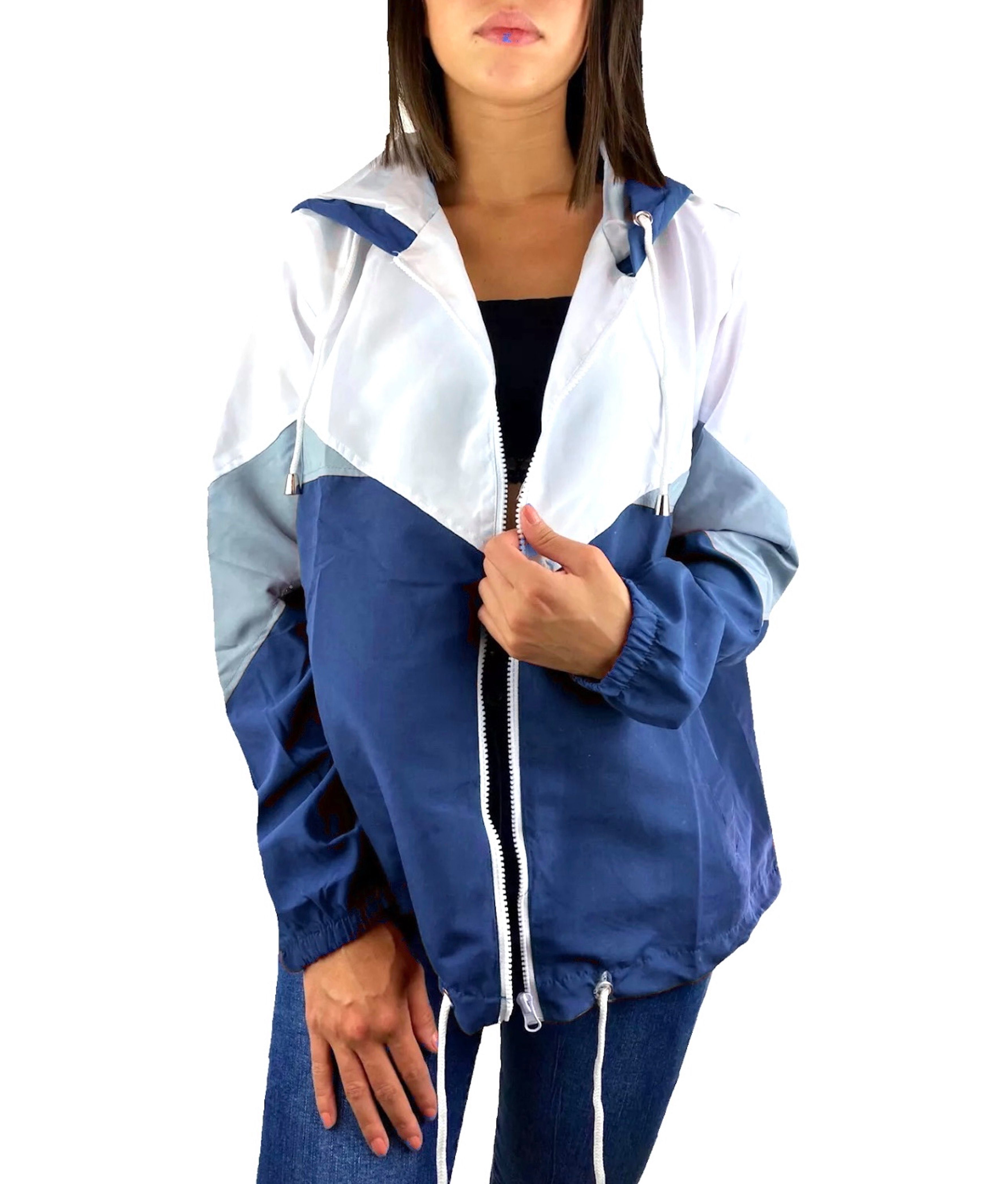 Royal Regen Festival Bomberjacke mit Jacke Blau XS-XL Blouson Reißverschluss 90s Übergangsjacke Hoodie Sport Worldclassca Worldclassca Kapuzenjacke Windbreaker Damen Wasserabweisend Windbreaker