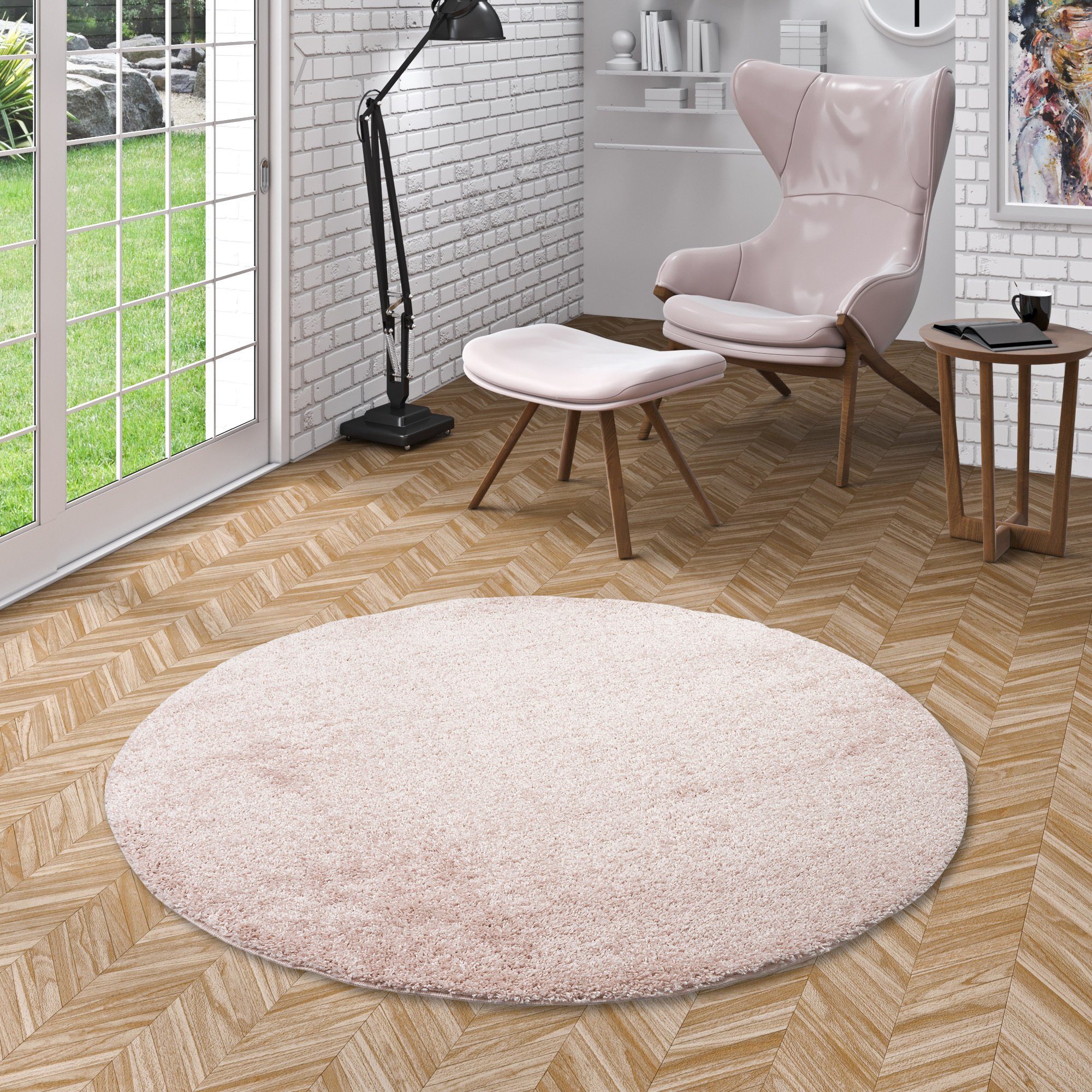 Pergamon Hochflor-Teppich Hochflor Langflor Teppich Aloha Rund, Rund, Höhe: 40 mm