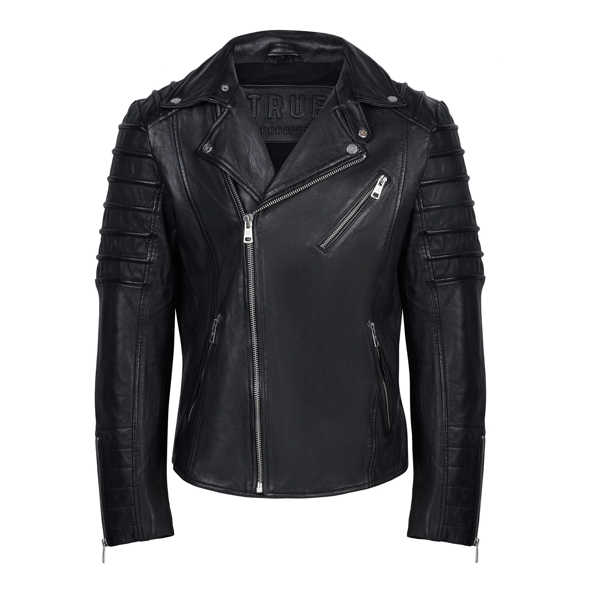 trueprodigy Lederjacke John Mit Paspelierung an Schultern und Ärmeln günstig online kaufen