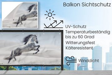 MuchoWow Balkonsichtschutz Pferd - Tiere - Sand - Natur (1-St) Balkonbanner, Sichtschutz für den Balkon, Robustes und wetterfest