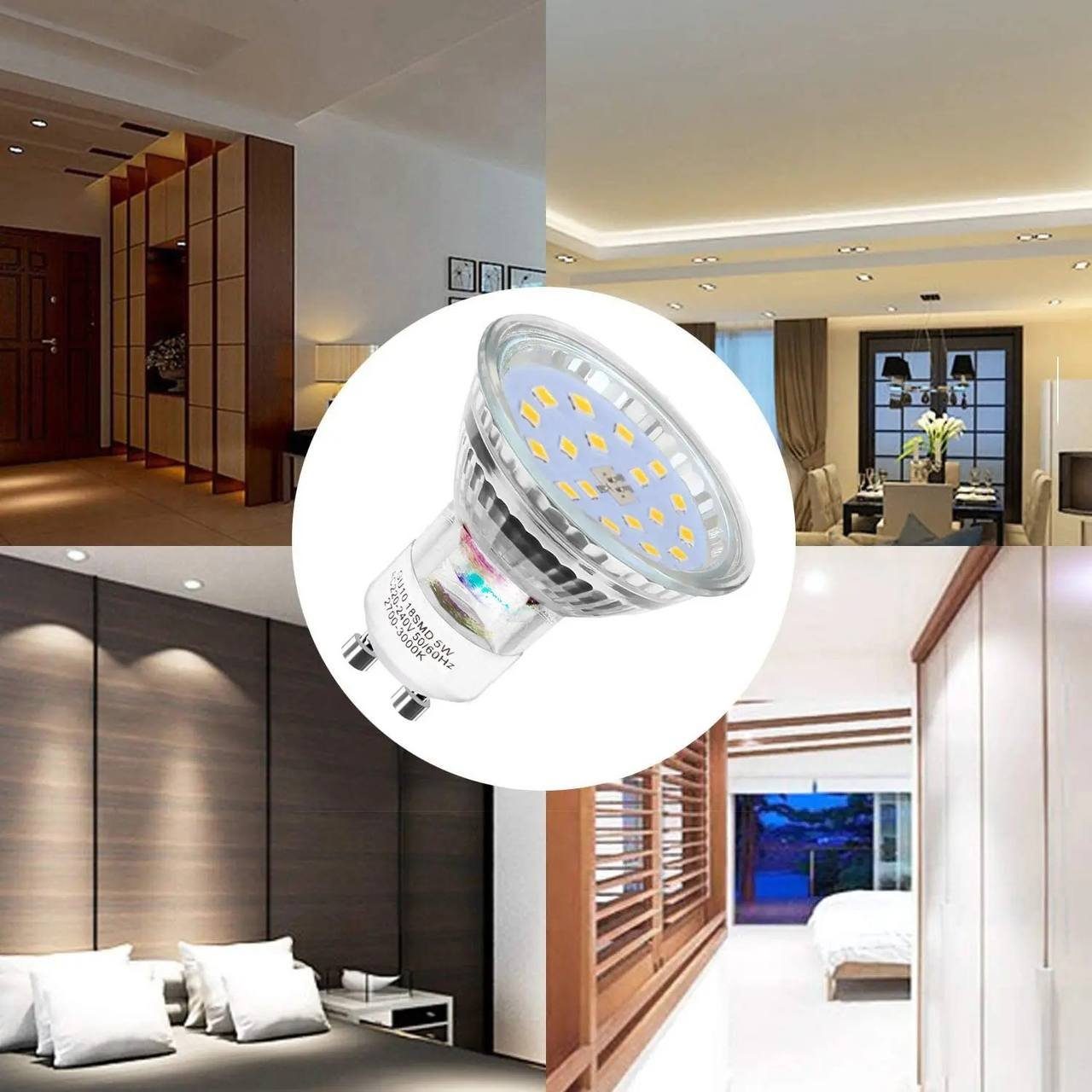fest Warmweiß, Diyarts Helles, Energieeffizient LED mit GU10, integriert, stabilem Flimmerfrei, Glaslörper, Deckenspots, LED