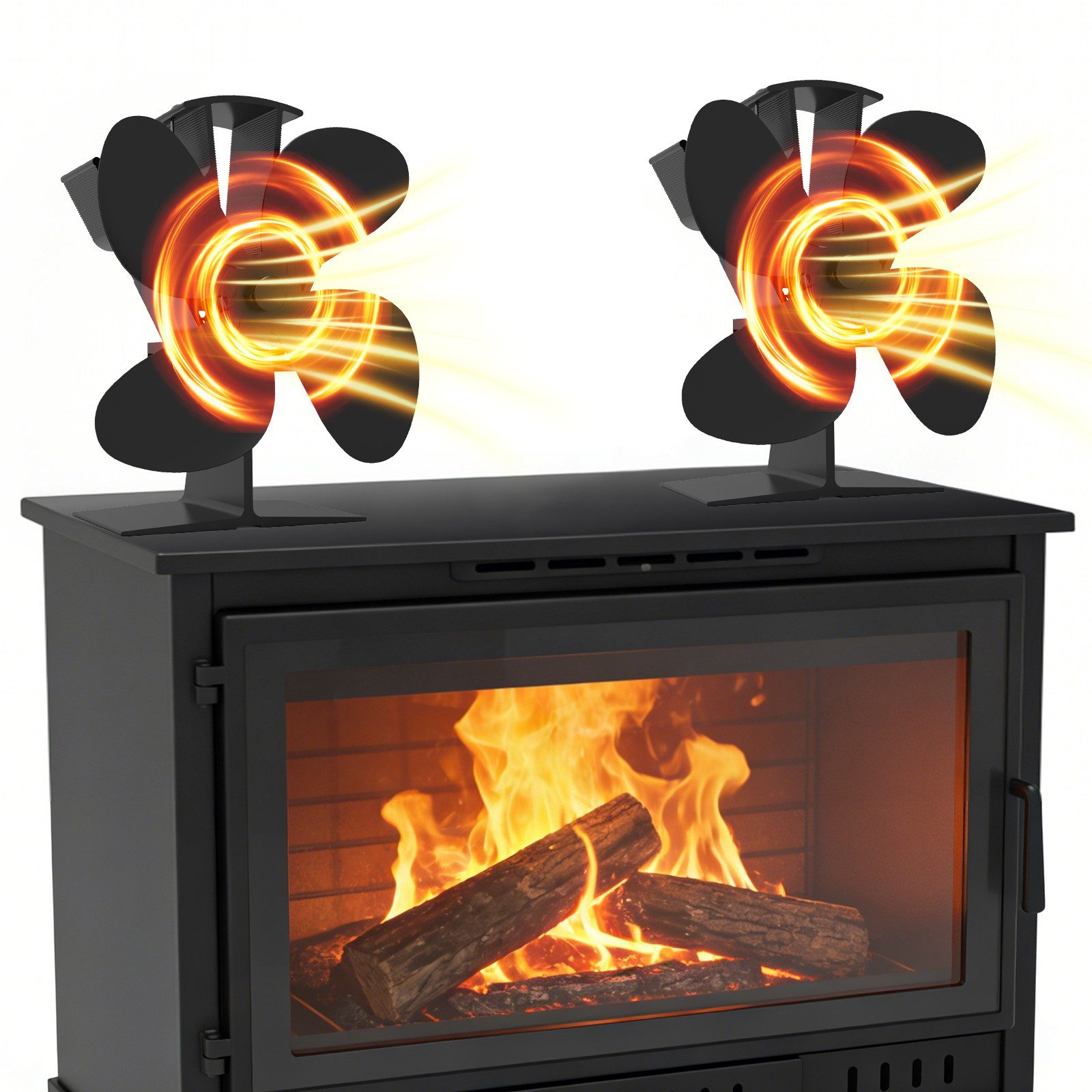 kisidus Kaminventilator 4 Flügel Ofenventilator Ohne Strom, Wärmebetriebene günstig online kaufen