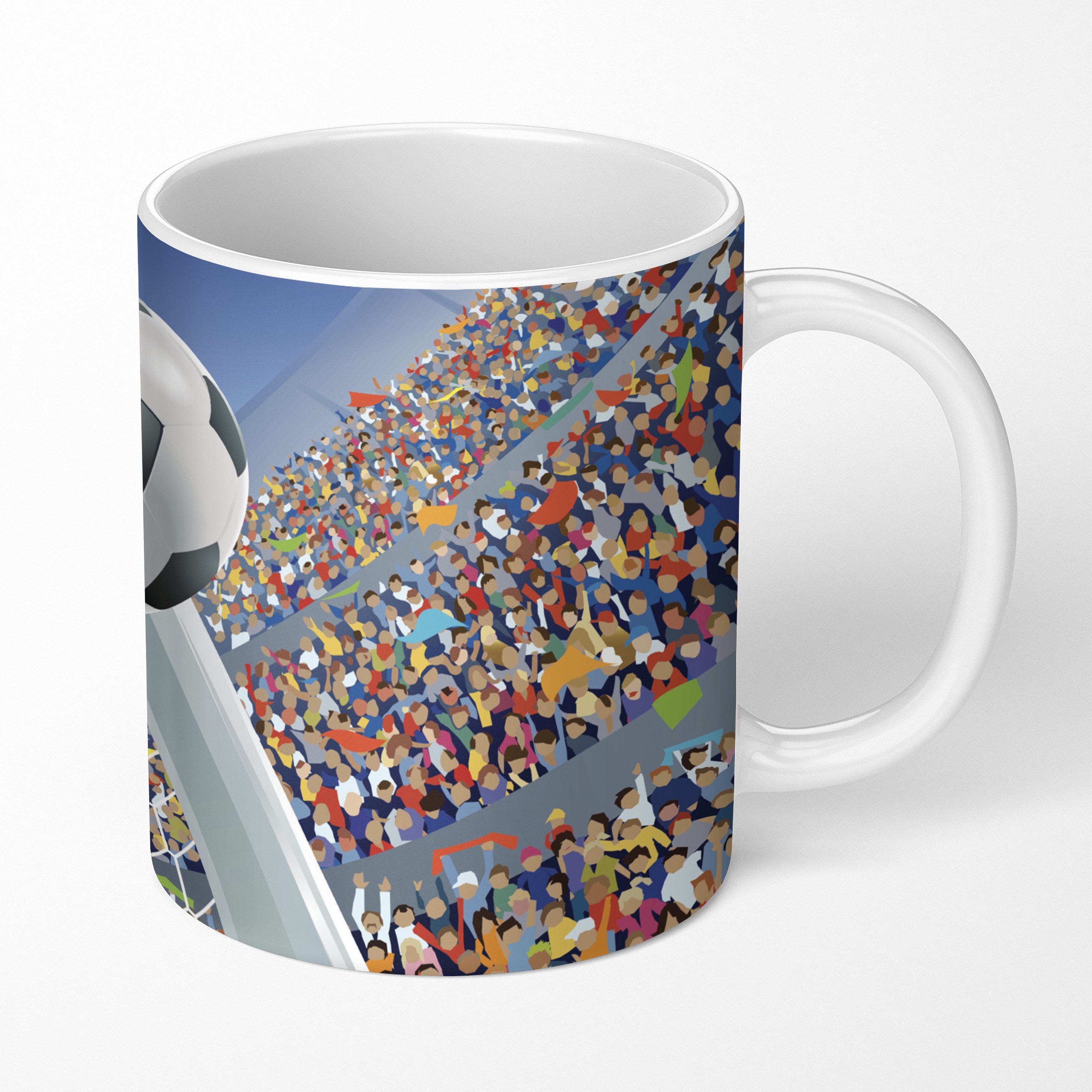 MuchoWow Tasse Eine Illustration eines Torwarts, der den Fußball stoppt - Junge - Mäd, 1-tlg., Keramik, Kaffeetassen, Teetasse, Becher, Kaffeebecher, Geschenk